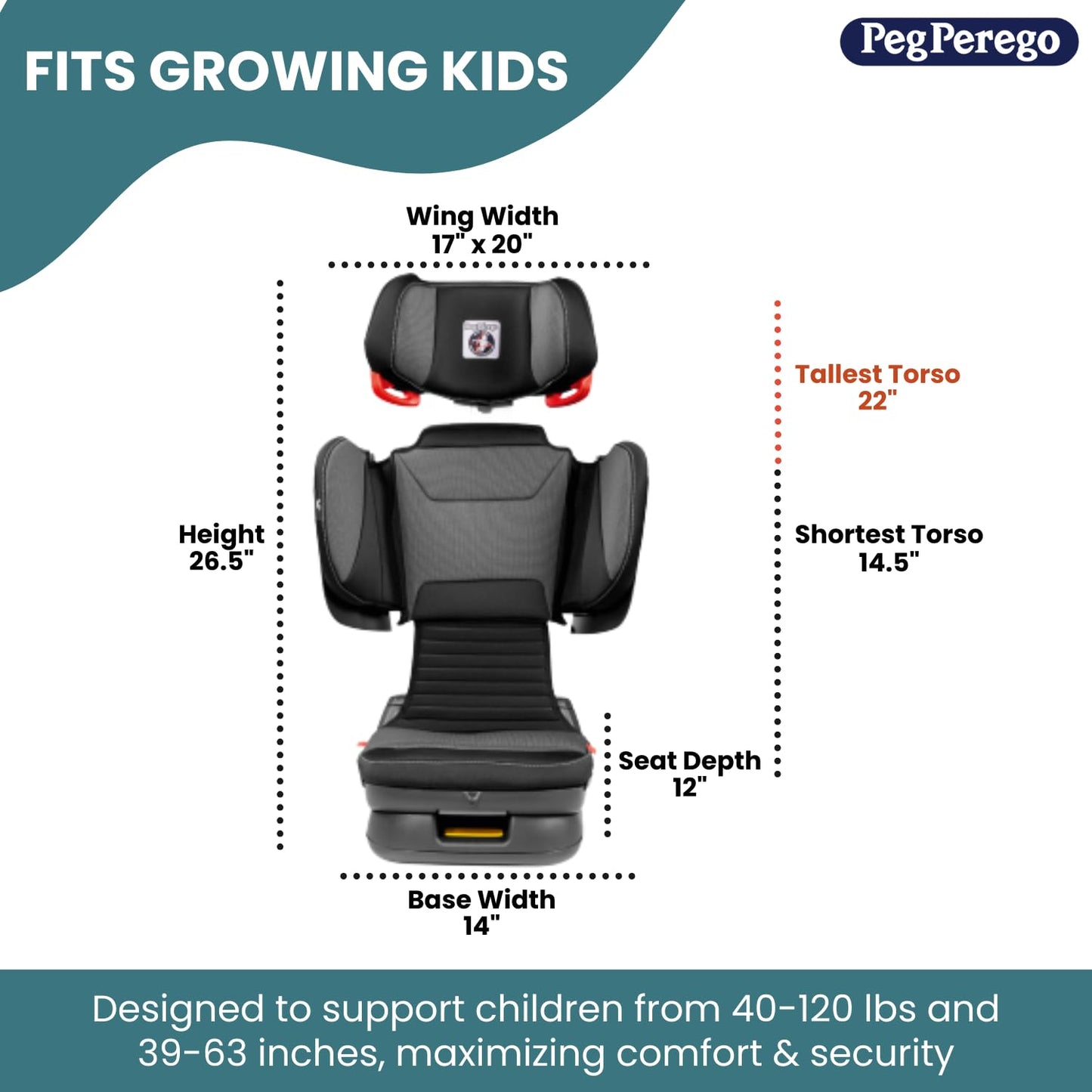 Peg Perego Viaggio Flex 120 Booster – Monza Black/Red