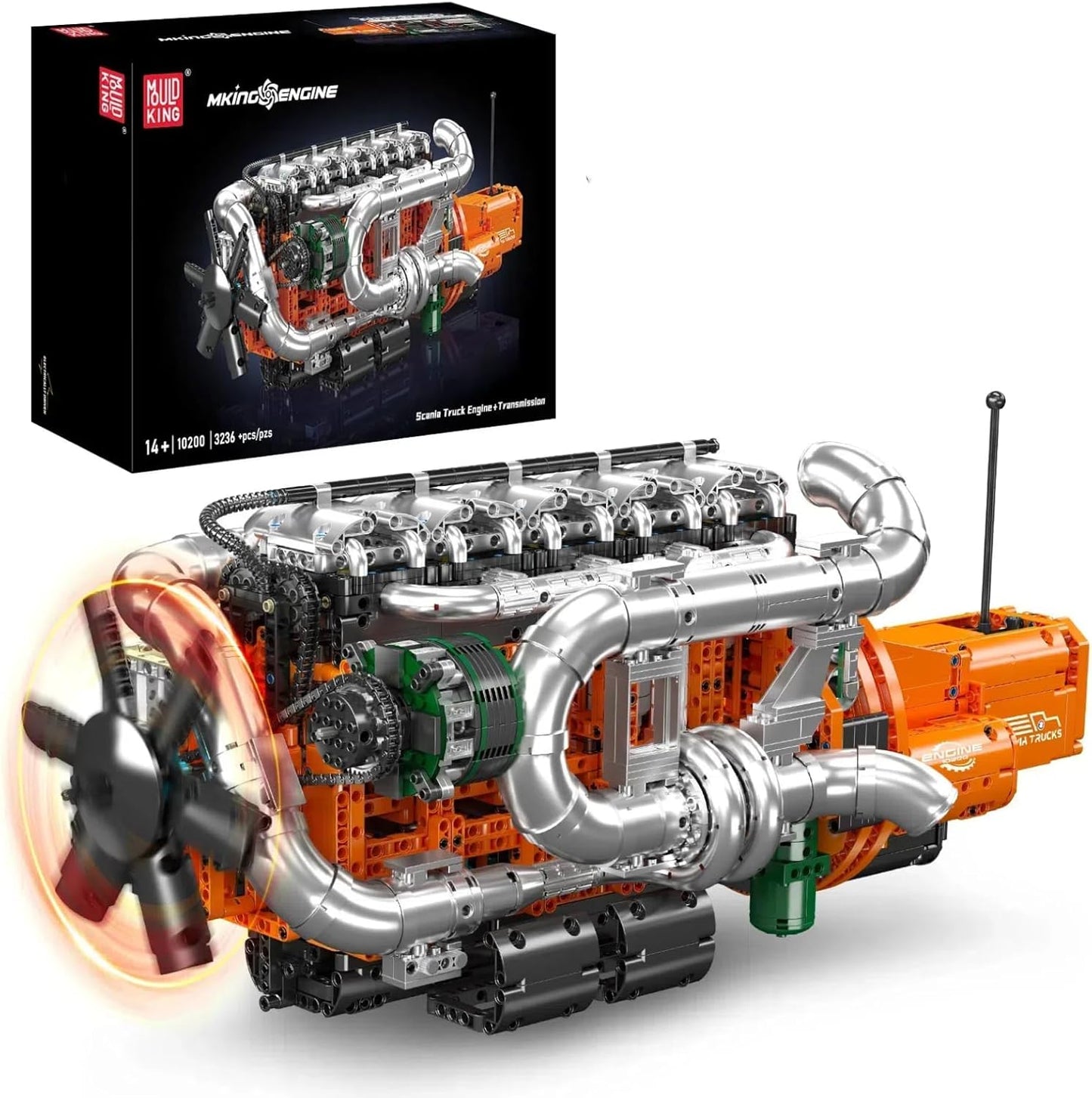 Mould King 10200 V8 Engine Model Kit for Truck