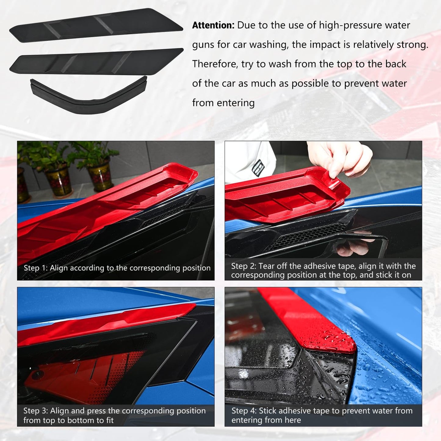 Dry Bay Vent Blocks and Rear Window Spoiler,Rear Hatch Hood Car