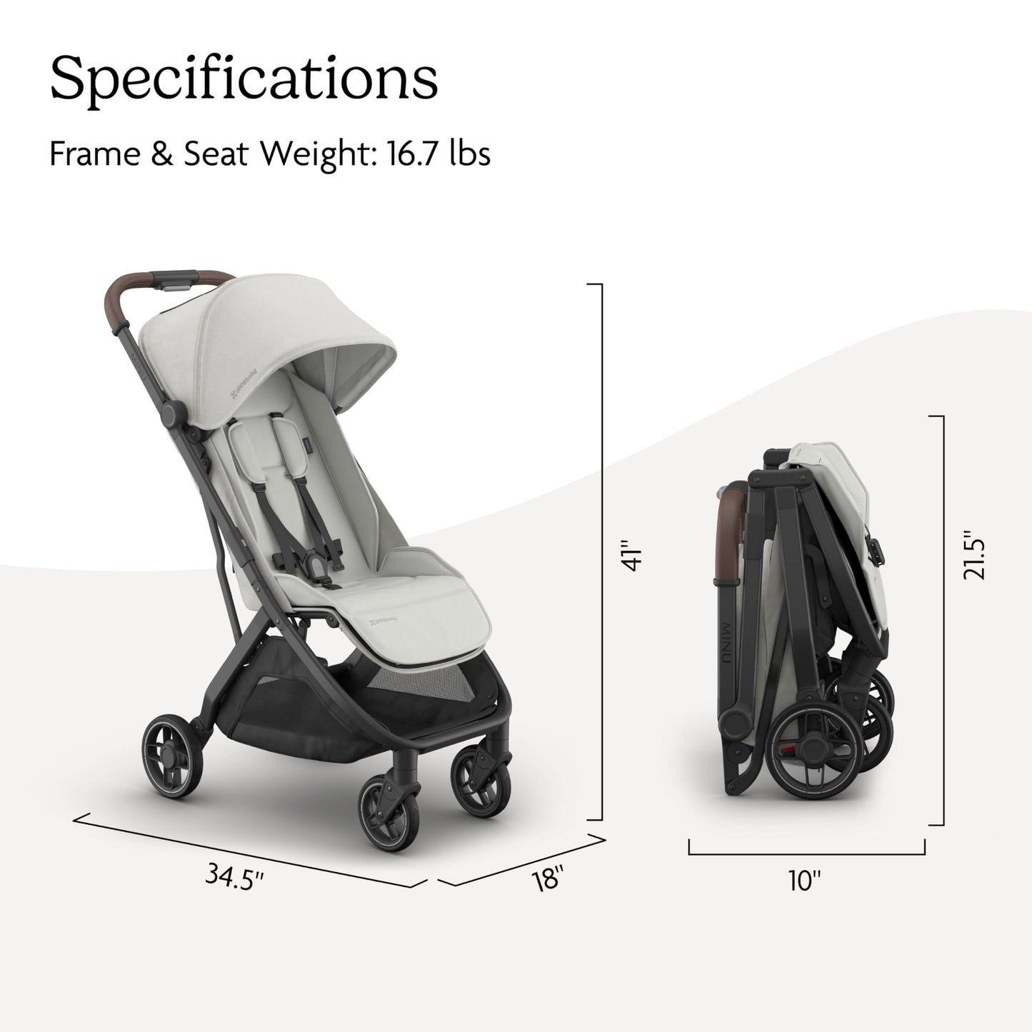 UPPAbaby Minu V3 Stroller – Savannah Pearl Gray
