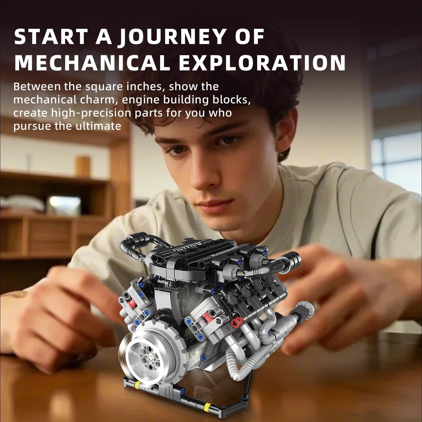 V8 Engine STEM Toy – Sound & Moving Pistons