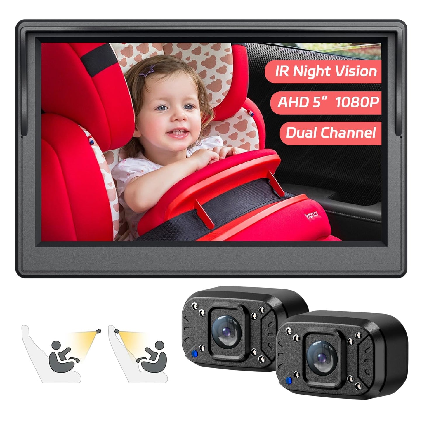 Itomoro Dual Baby Car Camera – 5” 1080P