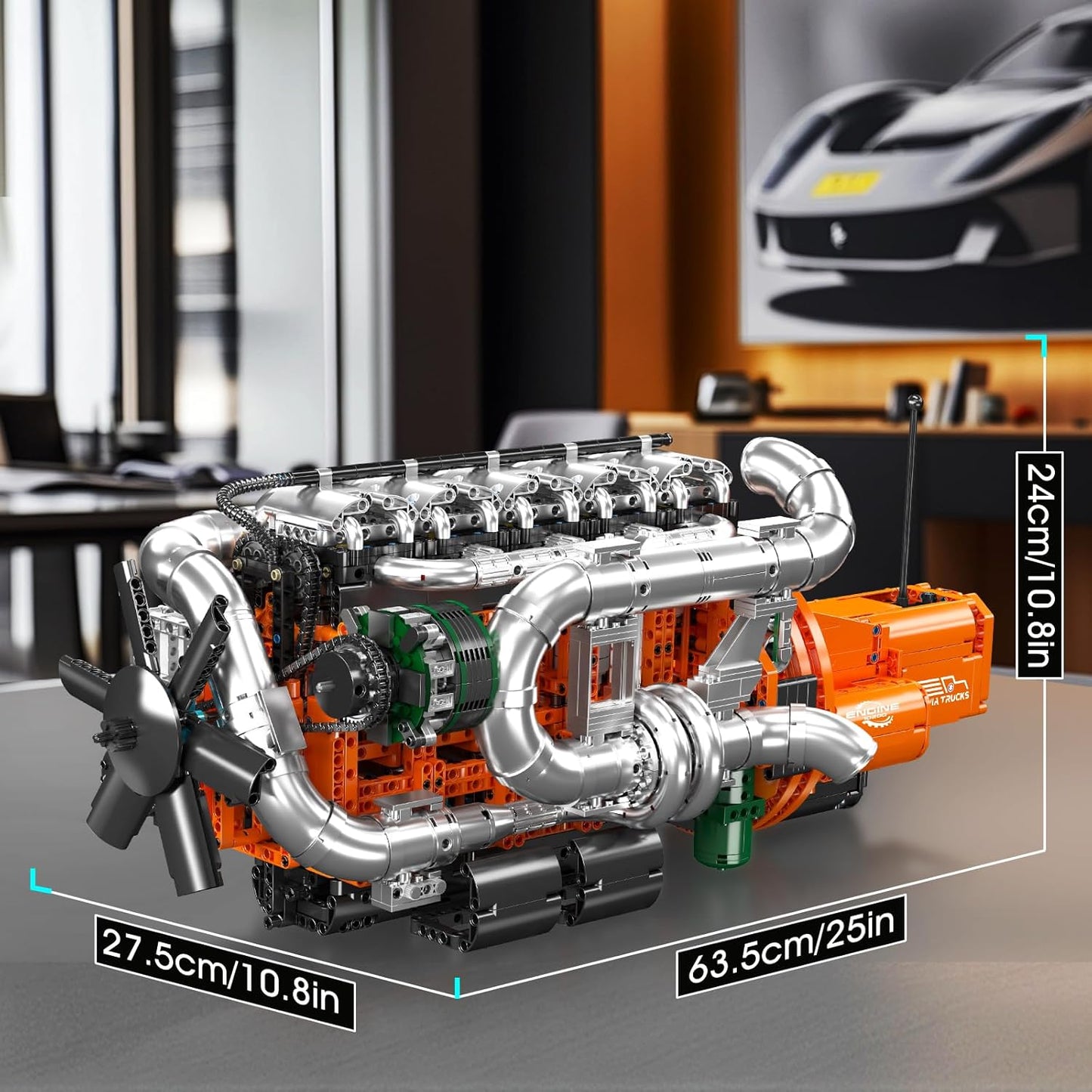 Mould King 10200 V8 Engine Model Kit for Truck