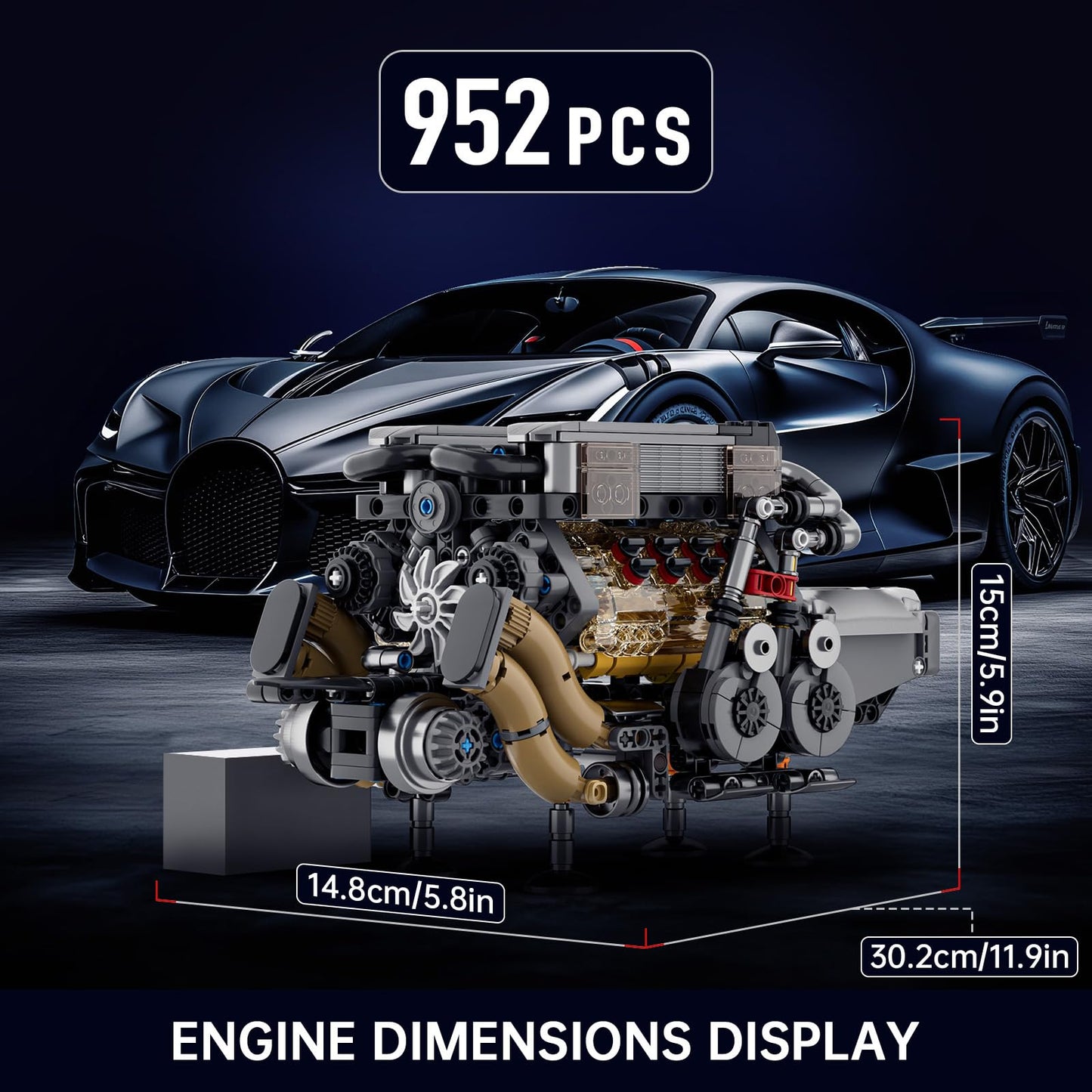 Mould King Mini V8 Engine Kit – 487PCS STEM Toy