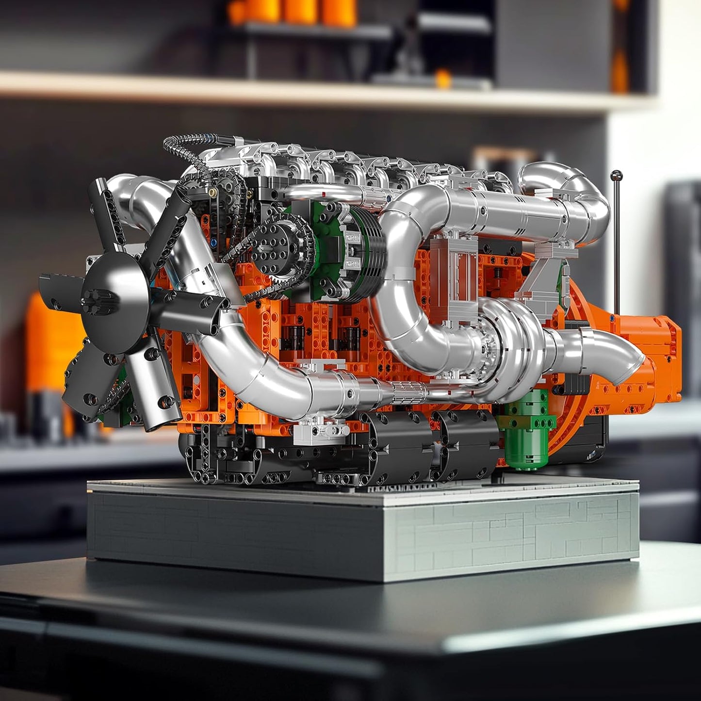 Mould King 10200 V8 Engine Model Kit for Truck