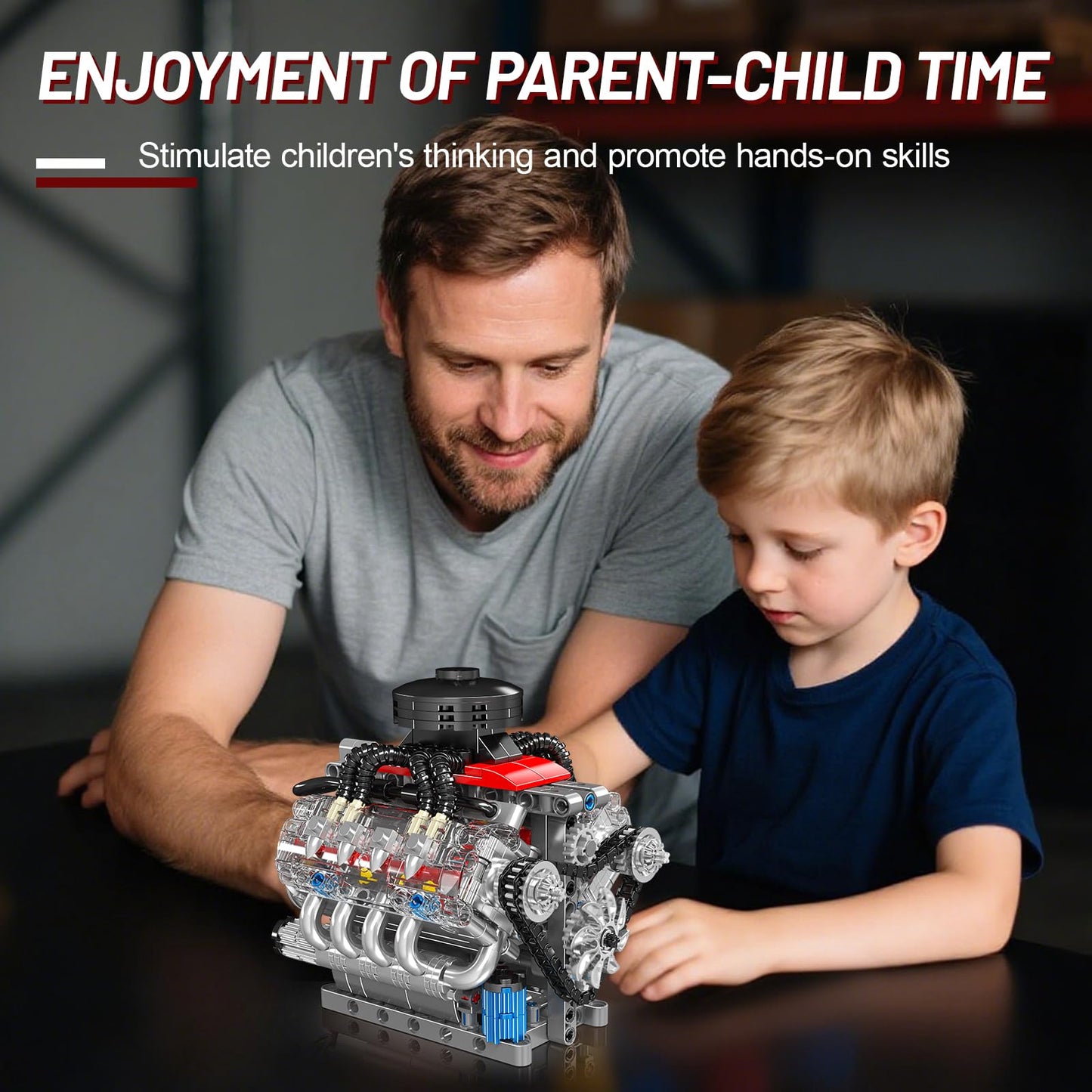 Mini V8 Engine DIY Kit – 487PCS