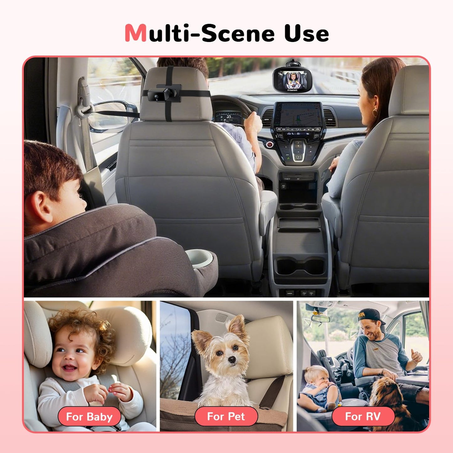 Itomoro Dual Baby Car Camera – 5" HD Monitor