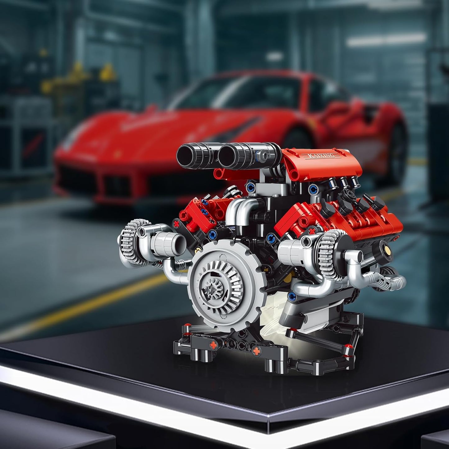 V8 Engine Model Kit – 660PCS, LED & APP Controlled STEM Kit