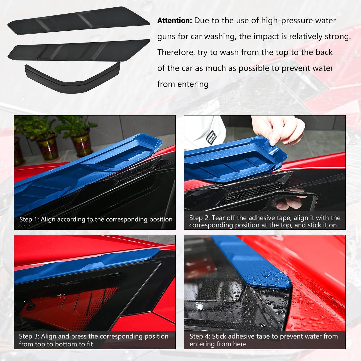 Dry Bay Vent Blocks and Rear Window Spoiler,Rear Hatch Hood Car