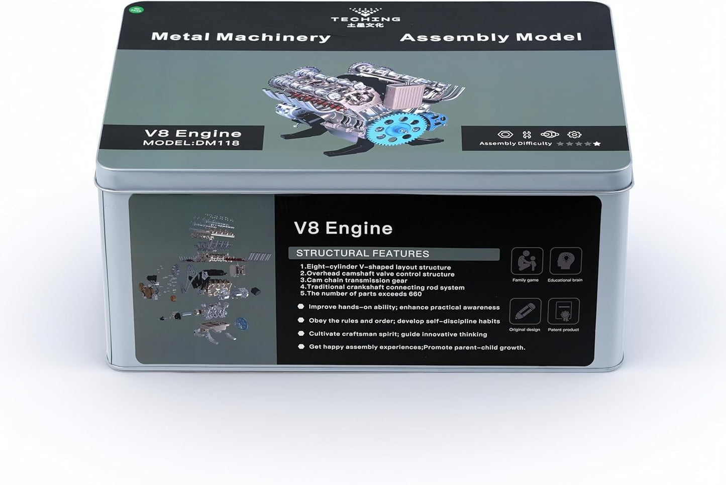 V8 Engine Model Kit – 500+PCS DIY Metal Mechanical