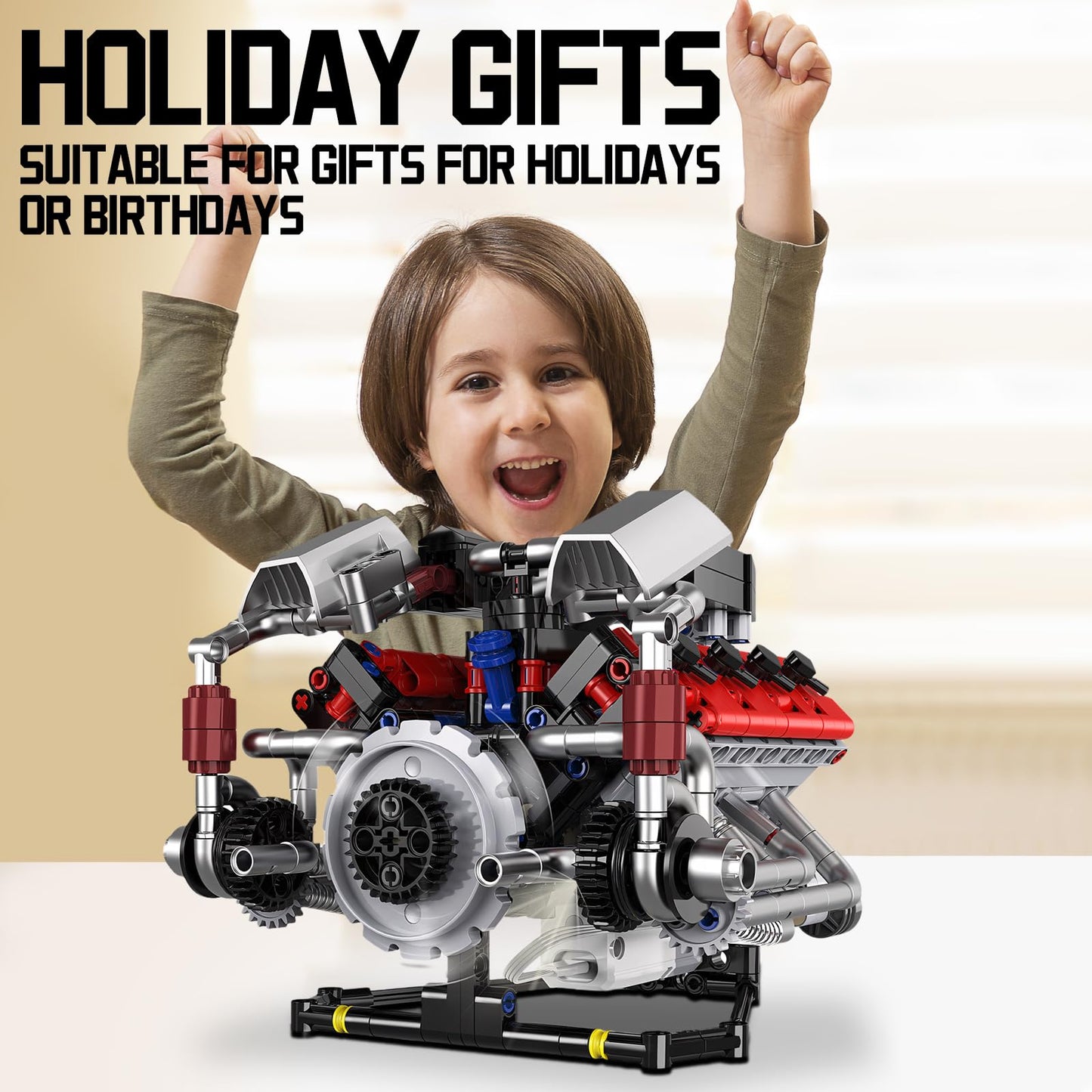 V8 Engine STEM Toy – Sound & Moving Pistons