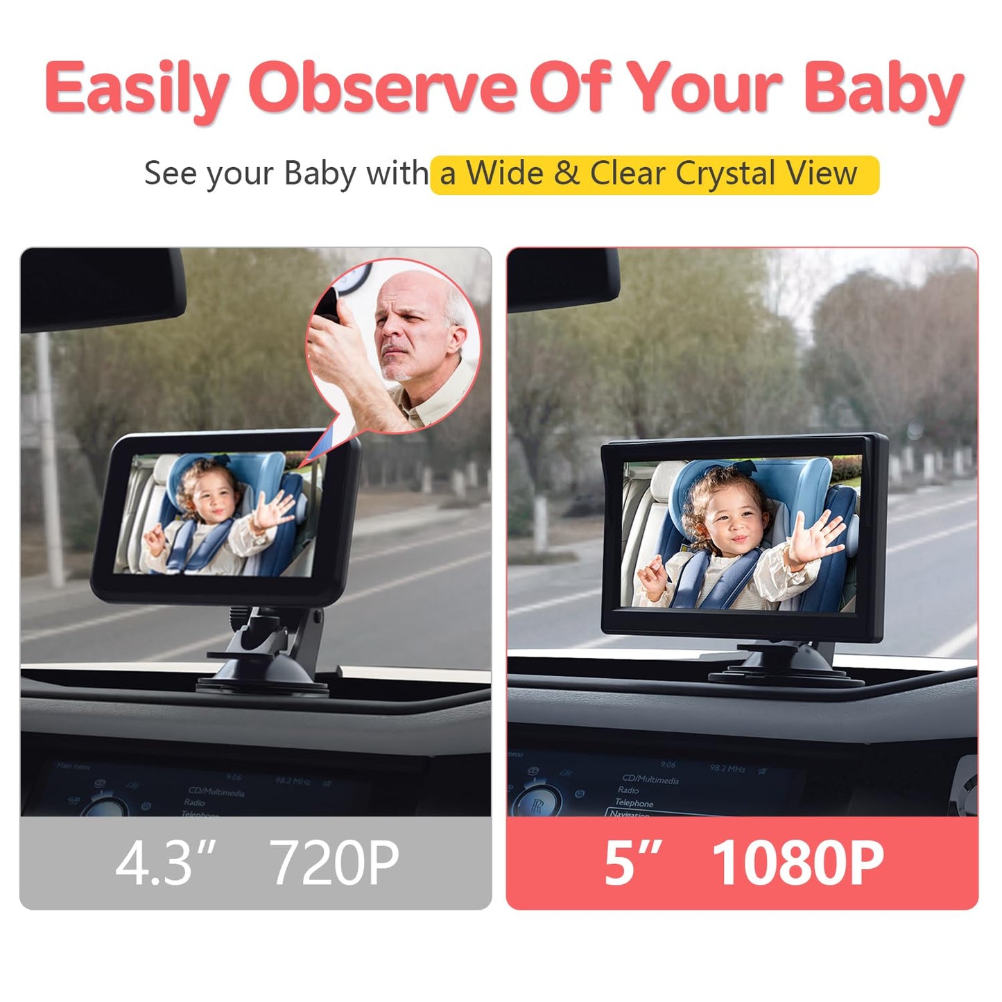 Itomoro Dual Baby Car Camera – 5” 1080P