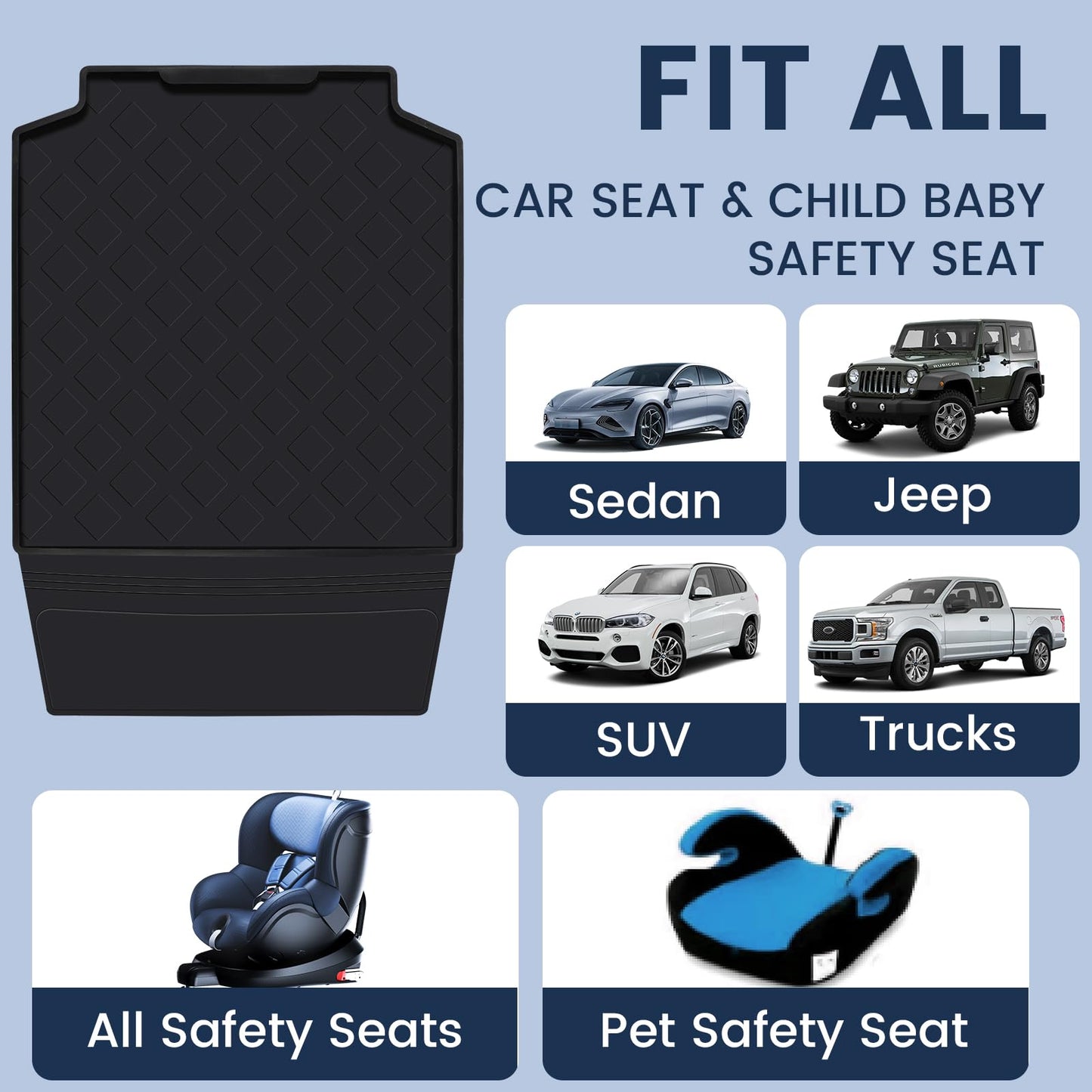 Kids Car Seat Protectors – 2pcs Black