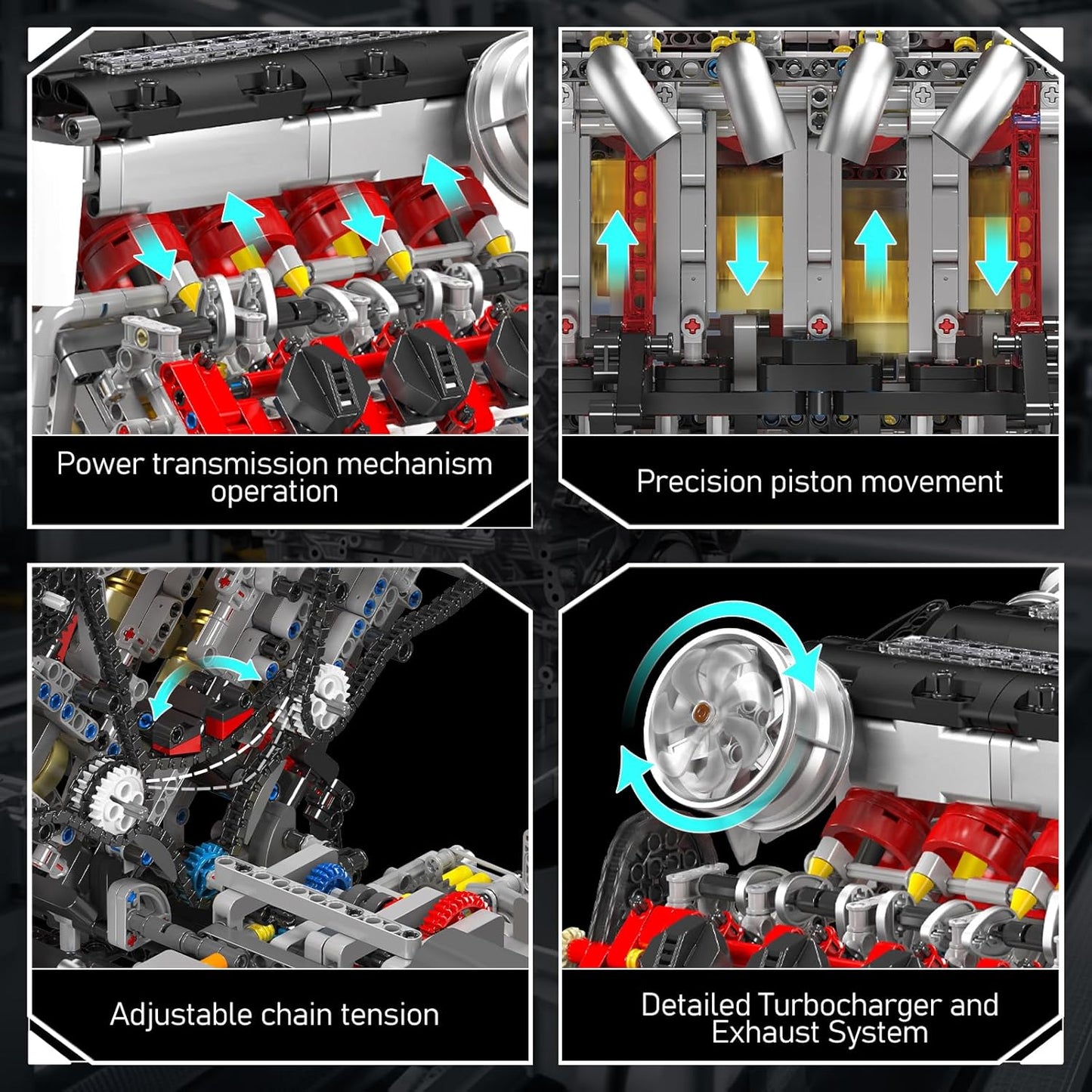 Mould King 10130 V8 Engine Model Kit That Works
