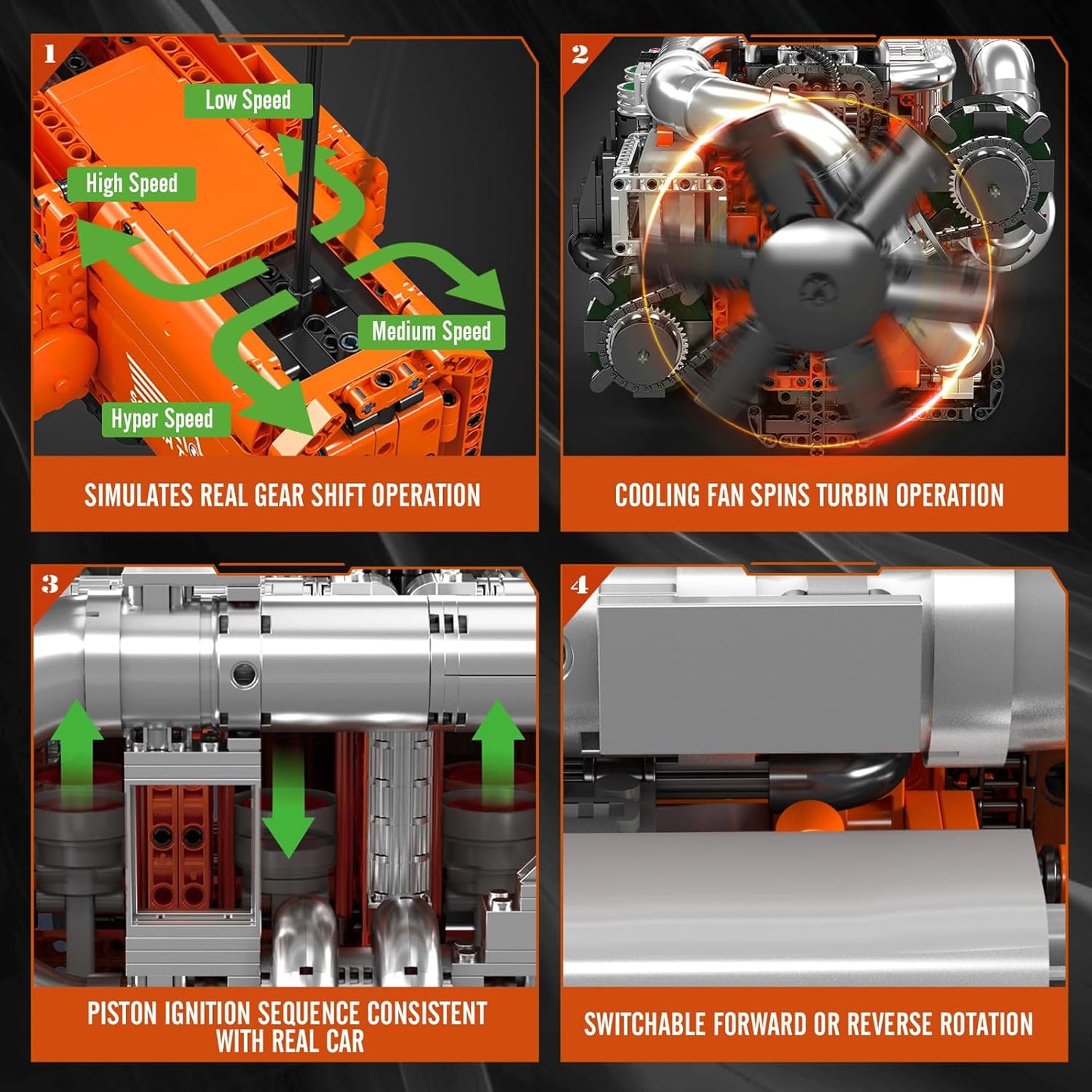 Mould King 10200 V8 Engine Model Kit for Truck