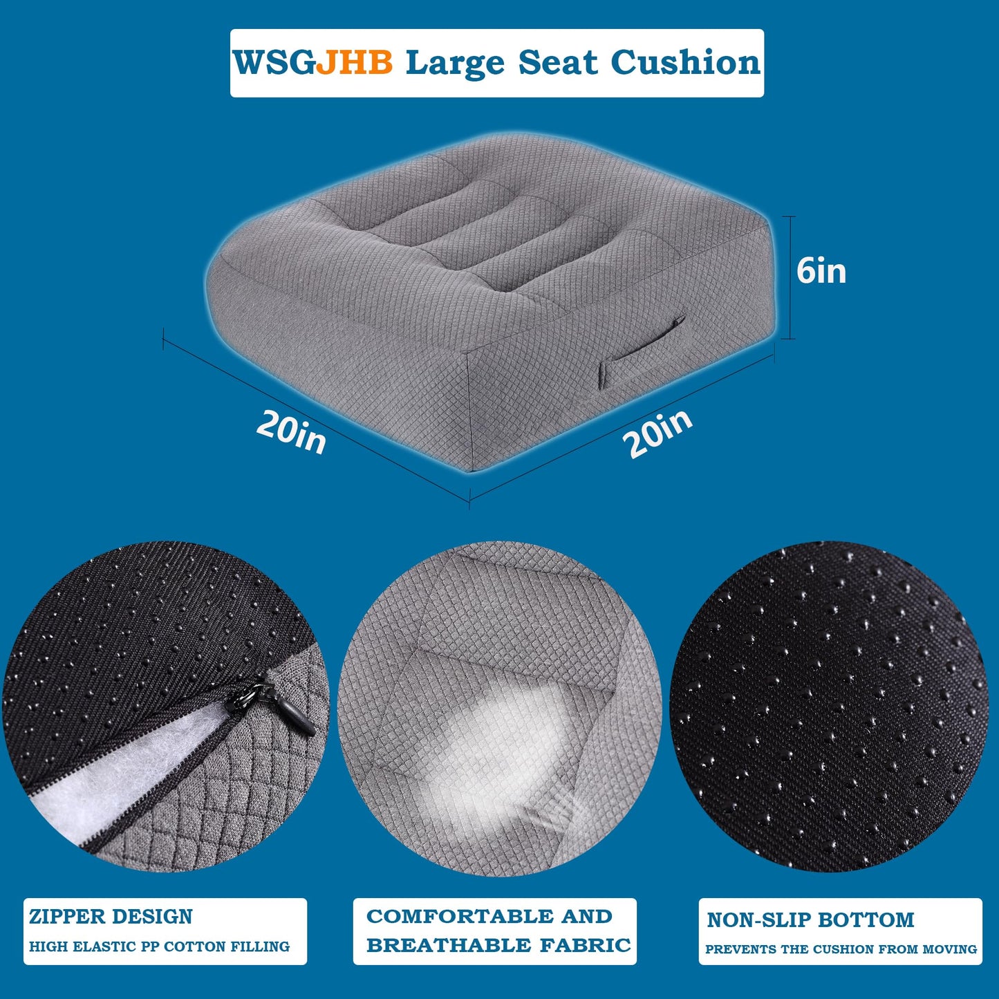 WSGJHB Seat Cushion – Posture Support (Black)