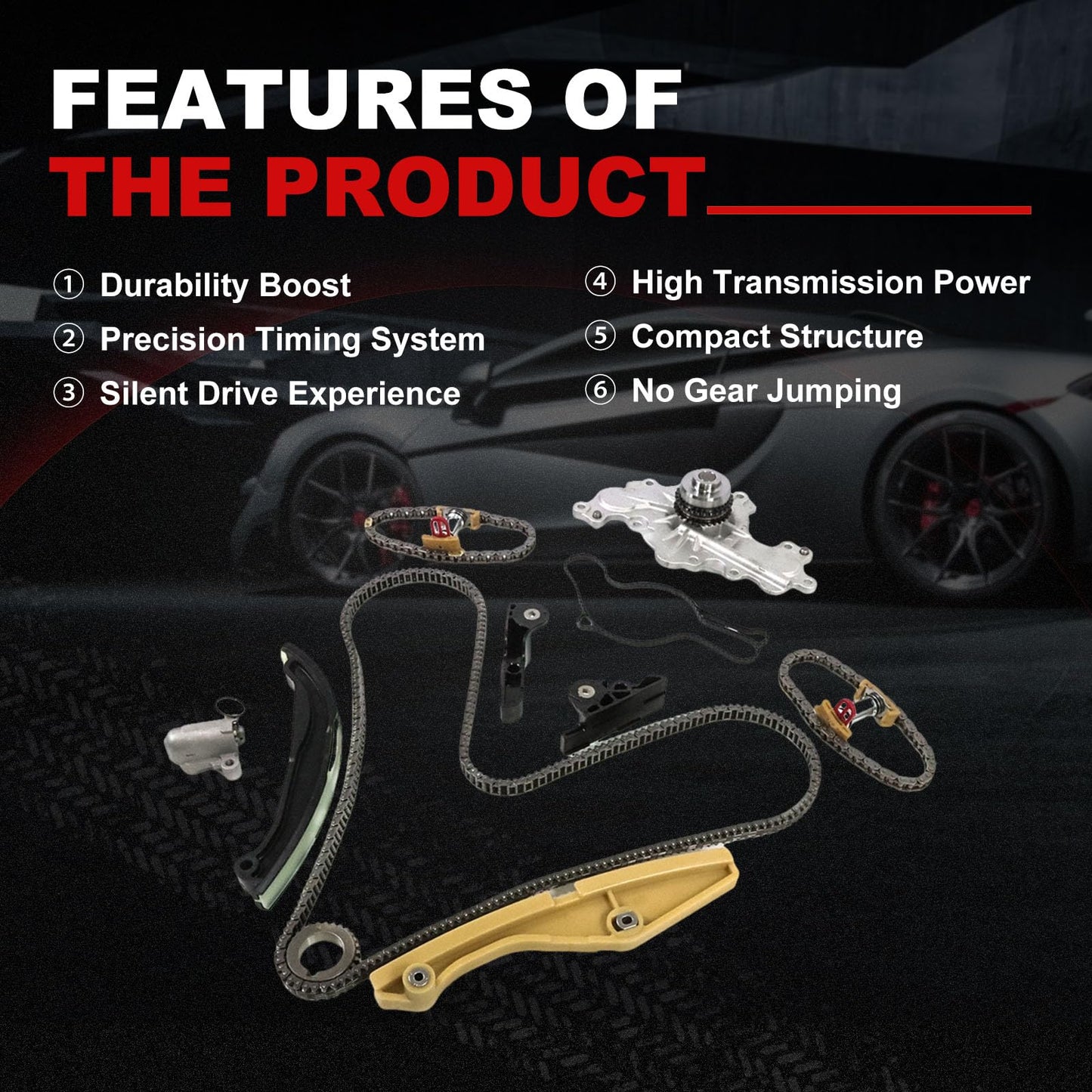 Engine Timing Chain Kit Oil Pump Water Pump Phasers