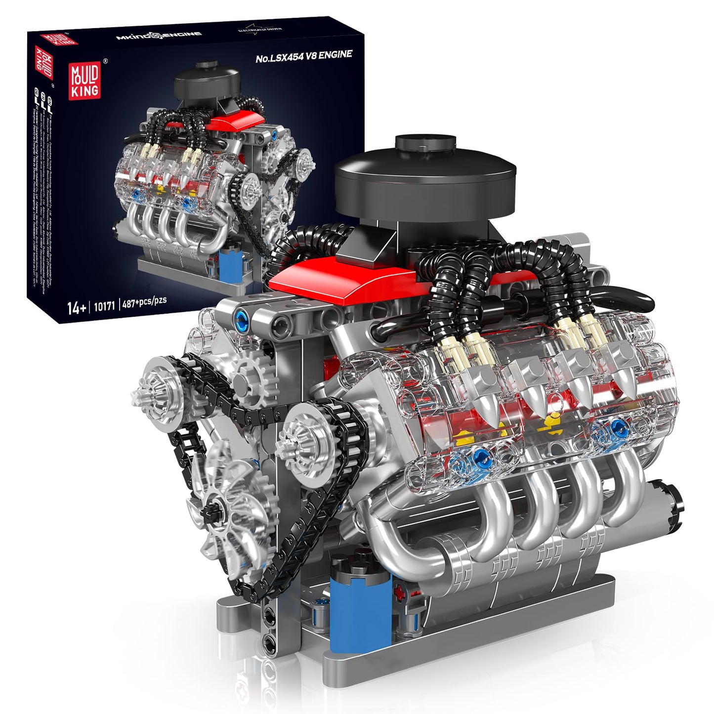 Mould King 10171 V8 Engine Model Kit That Works