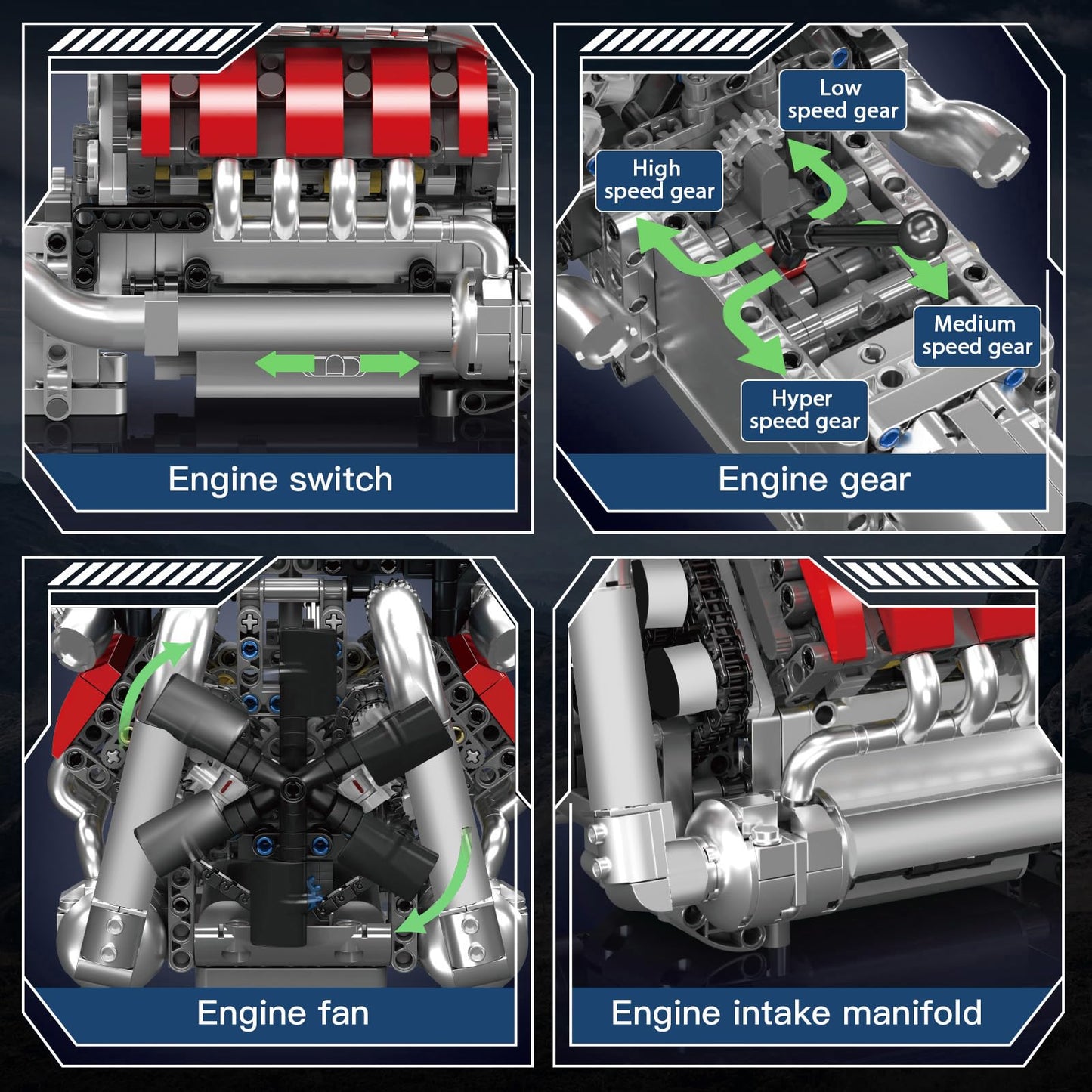 Mould King V8 Engine Model Kit – 2718PCS STEM DIY