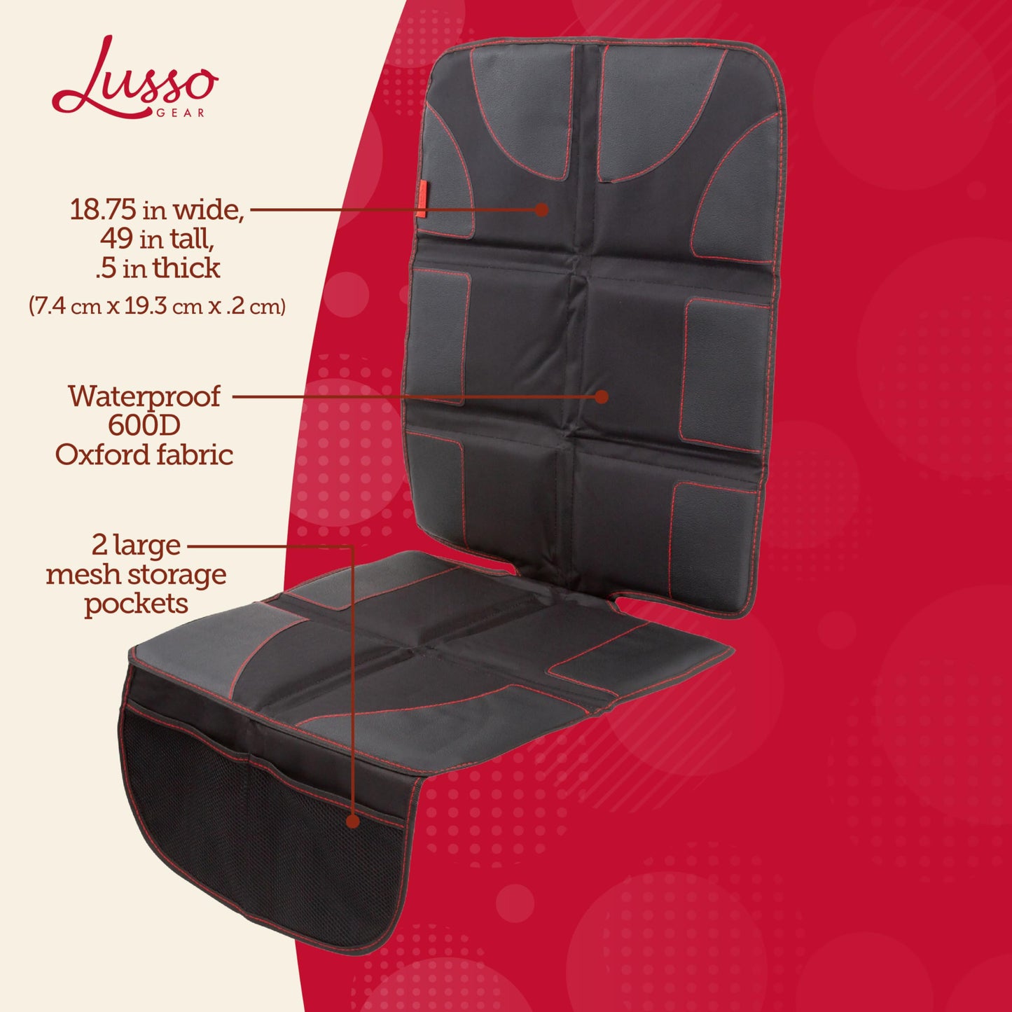 Lusso Gear Car Seat Protector for Baby Car Seat - Thick Padding