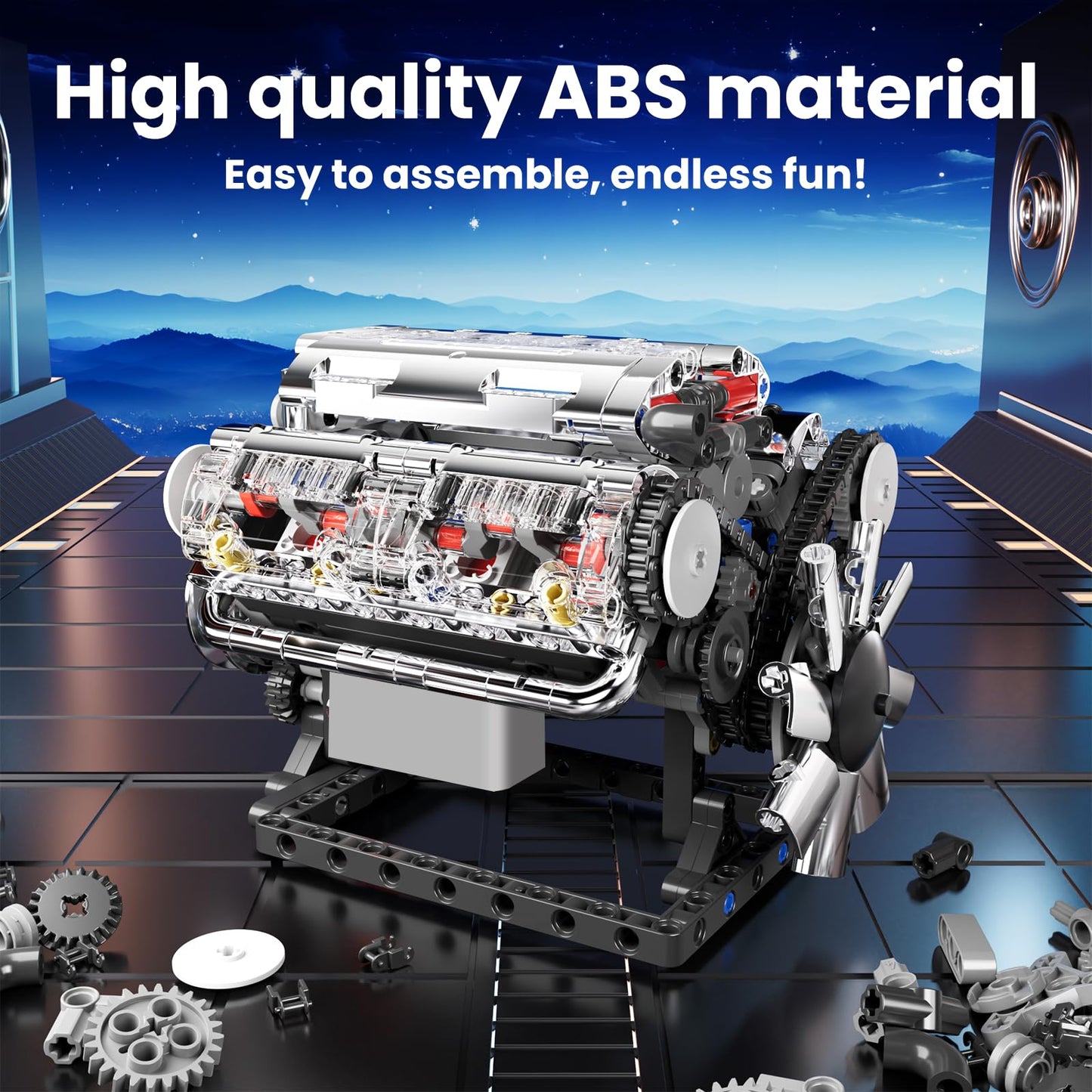 Mould King V8 Engine Model Kit – 2718PCS STEM DIY