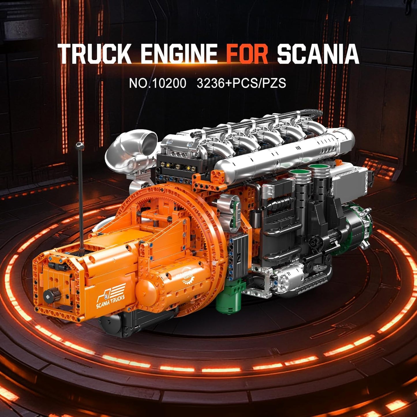 Mould King 10200 V8 Engine Model Kit for Truck