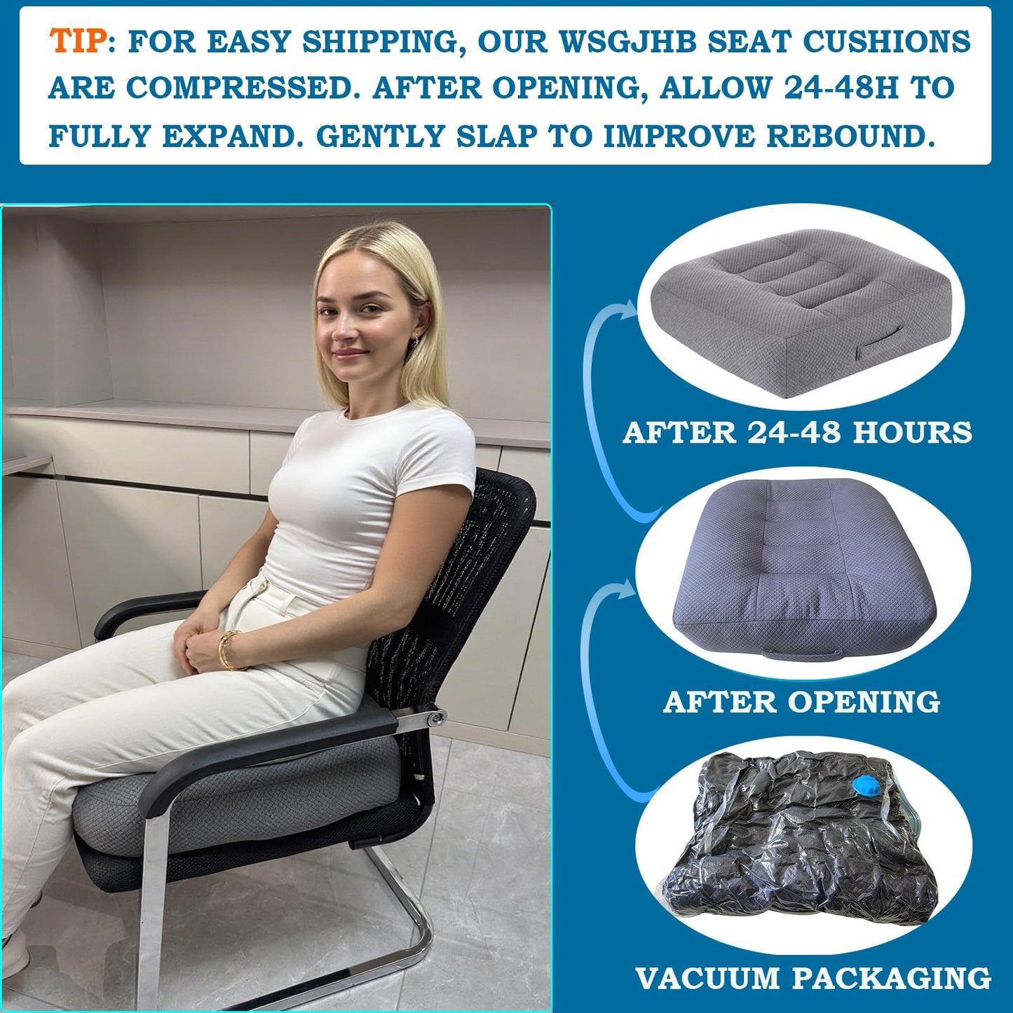 WSGJHB Seat Cushion – Posture Support (Black)