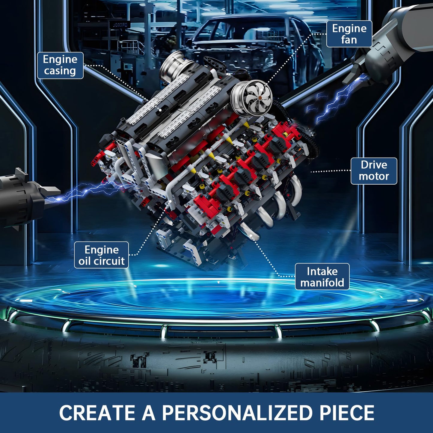 Mould King V8 Engine Model Kit – 2718PCS STEM DIY