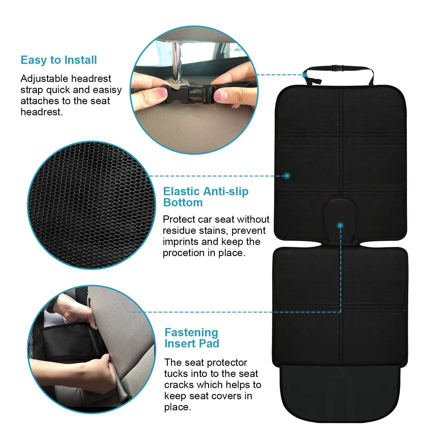 Car Seat Protector Pack Carseat Protector with Thick Padding