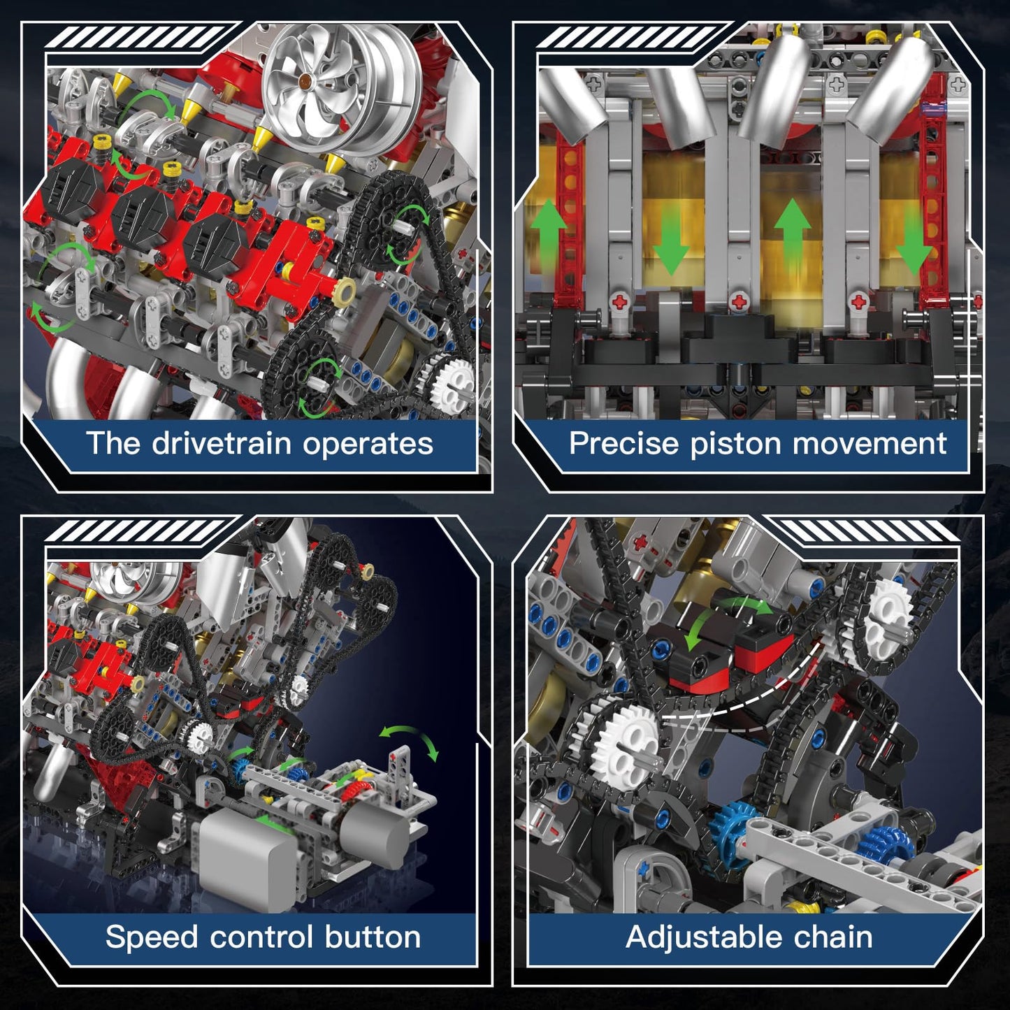 Mould King V8 Engine Model Kit – 2718PCS STEM DIY