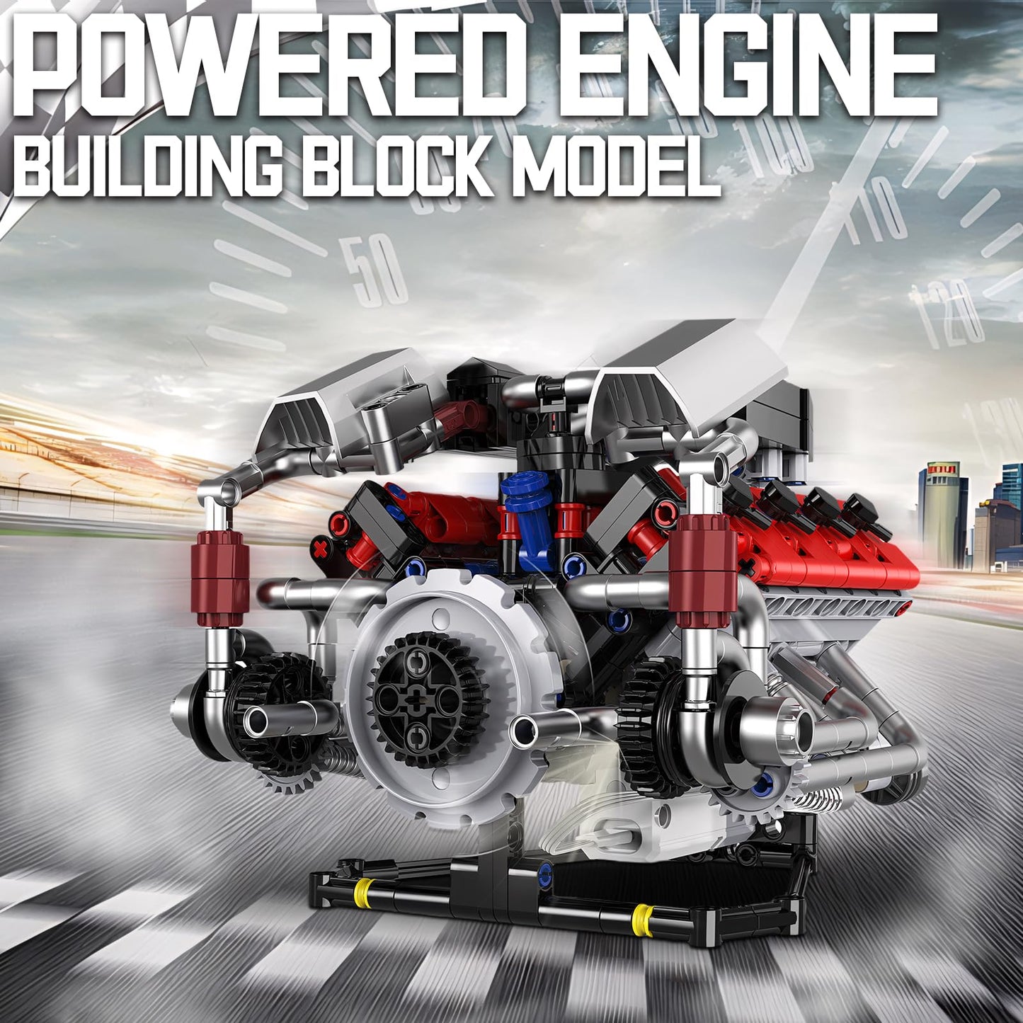 V8 Engine STEM Toy – Sound & Moving Pistons