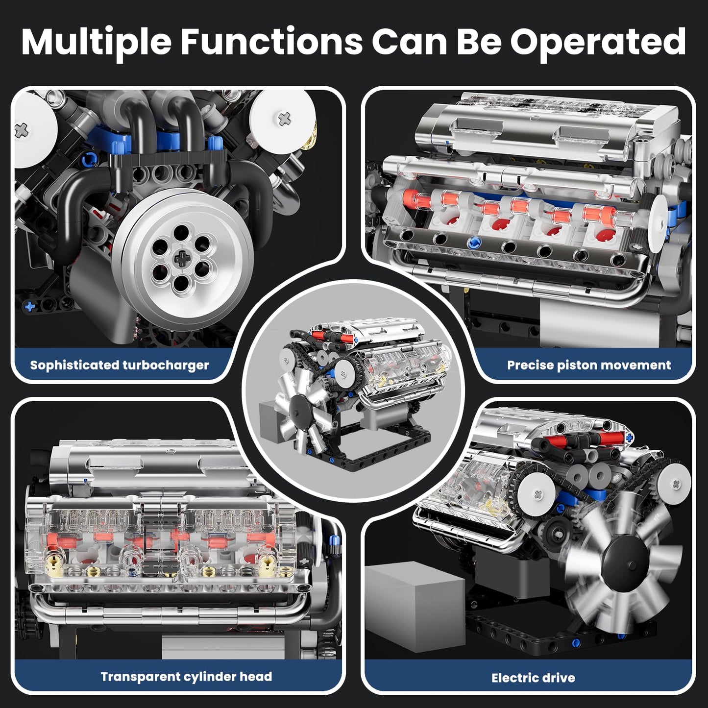 Mould King V8 Engine Model Kit – 2718PCS STEM DIY