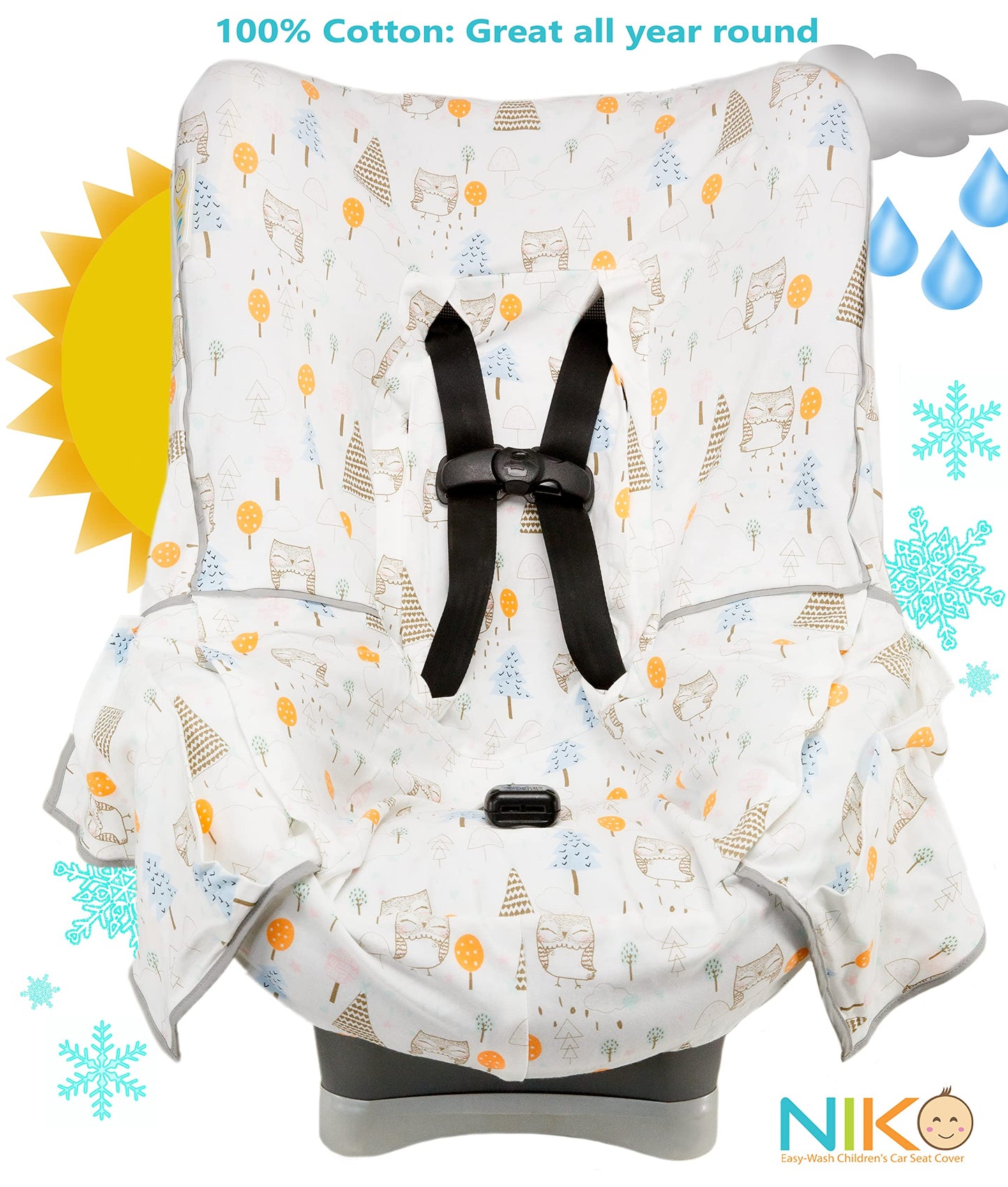 Niko Easy Wash Children's Car Seat Cover & Liner -Minky