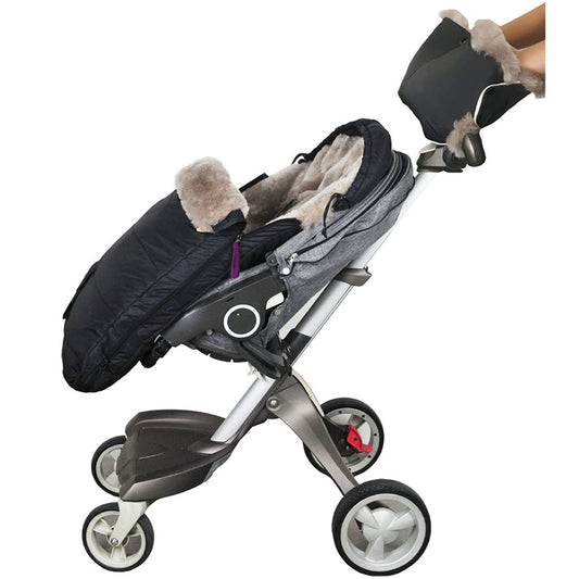 3-in-1 Sheepskin Stroller Footmuff – Adjustable