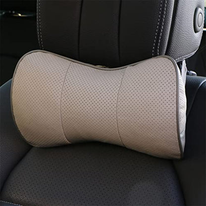 Car Headrest Neck Pillow – White Dinosaur