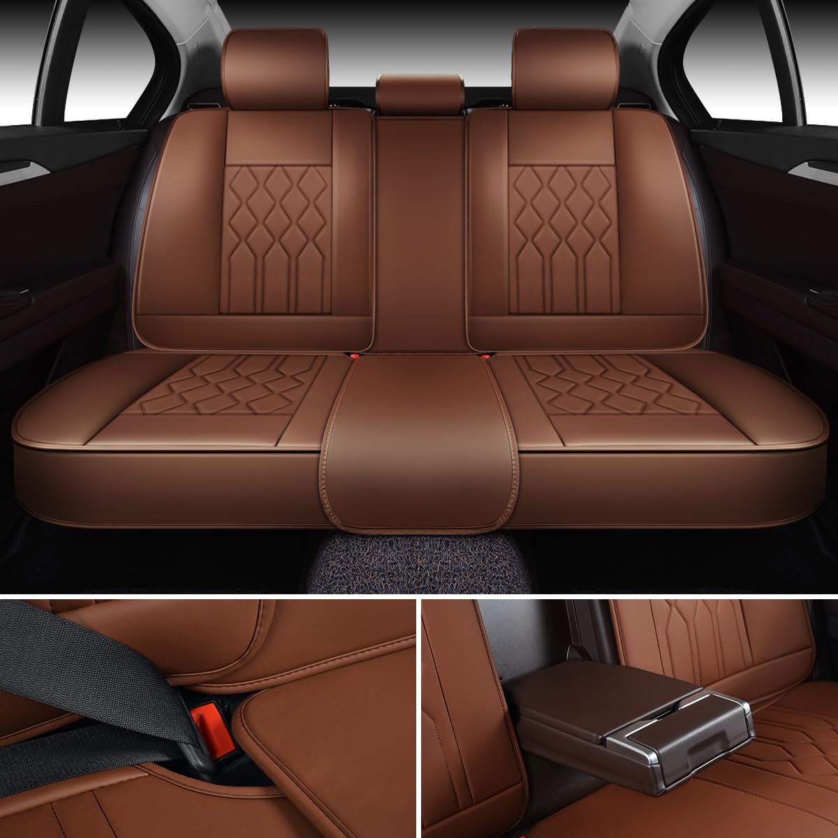 OASIS AUTO Waterproof Leather Seat Covers – Coffee
