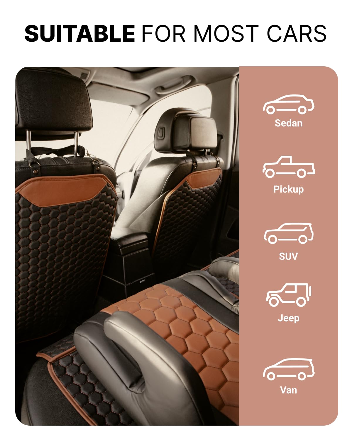 Premium Leather Car Seat Protector for Back Seat