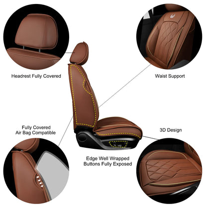 OASIS AUTO Waterproof Leather Seat Covers – Coffee