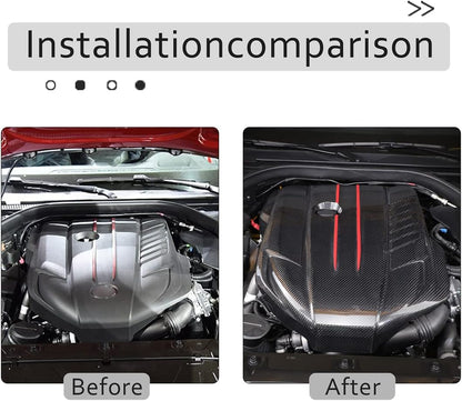 Daeiclru Real Carbon Fiber Engine Bay Cover Fit for Toyota Supra