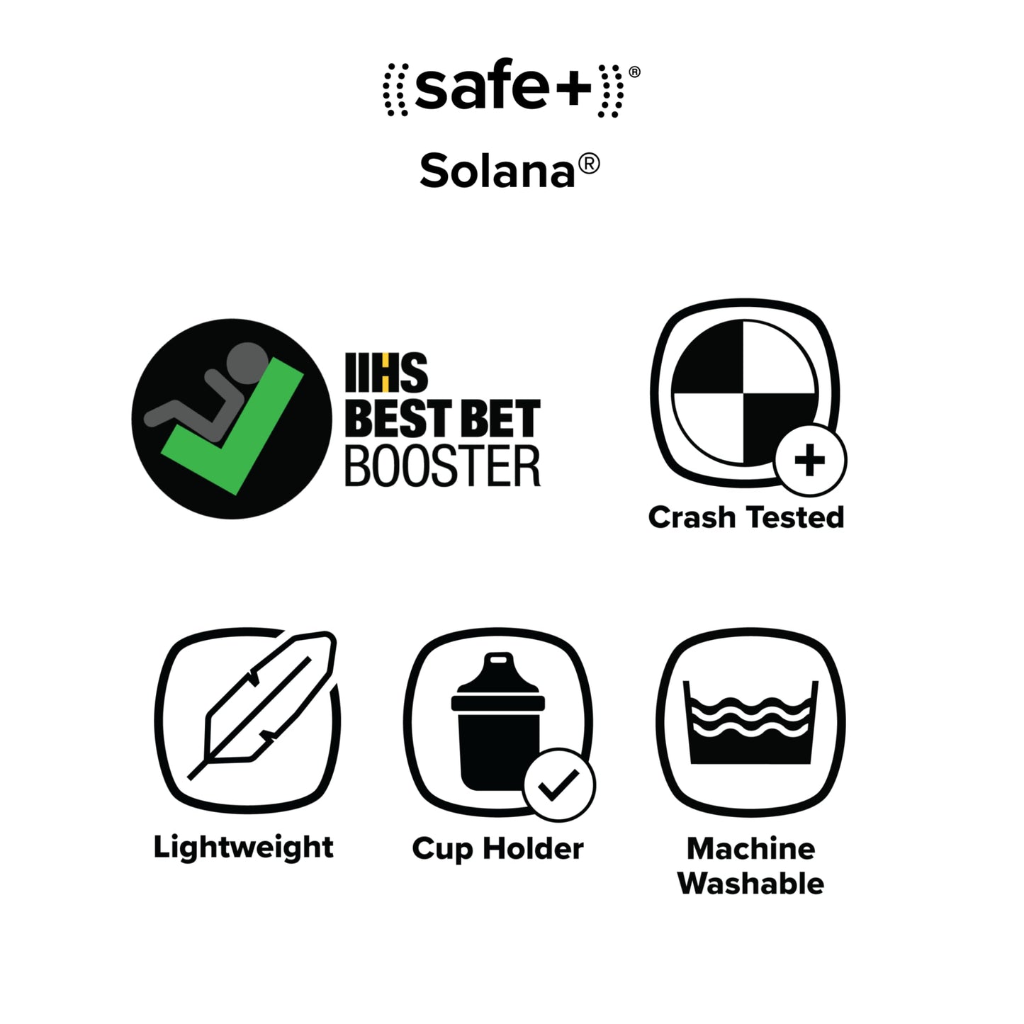 Diono Solana, No Latch, Single Backless Booster Car Seat