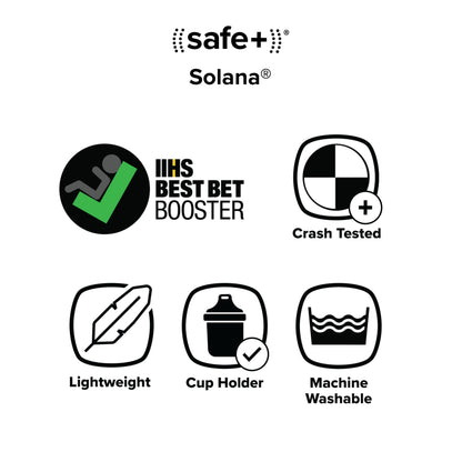 Diono Solana, No Latch, Single Backless Booster Car Seat