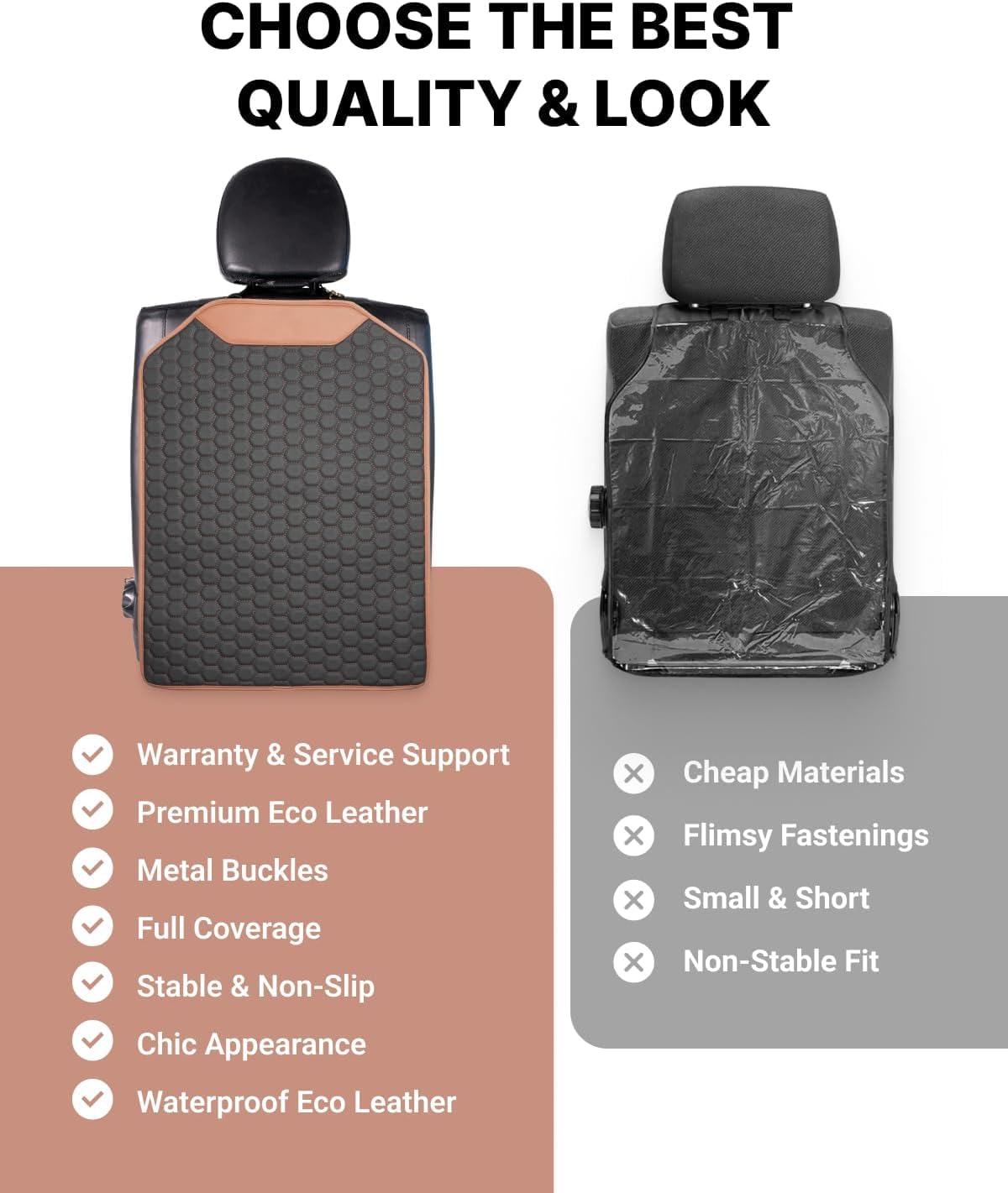 Premium Leather Car Seat Protector for Back Seat