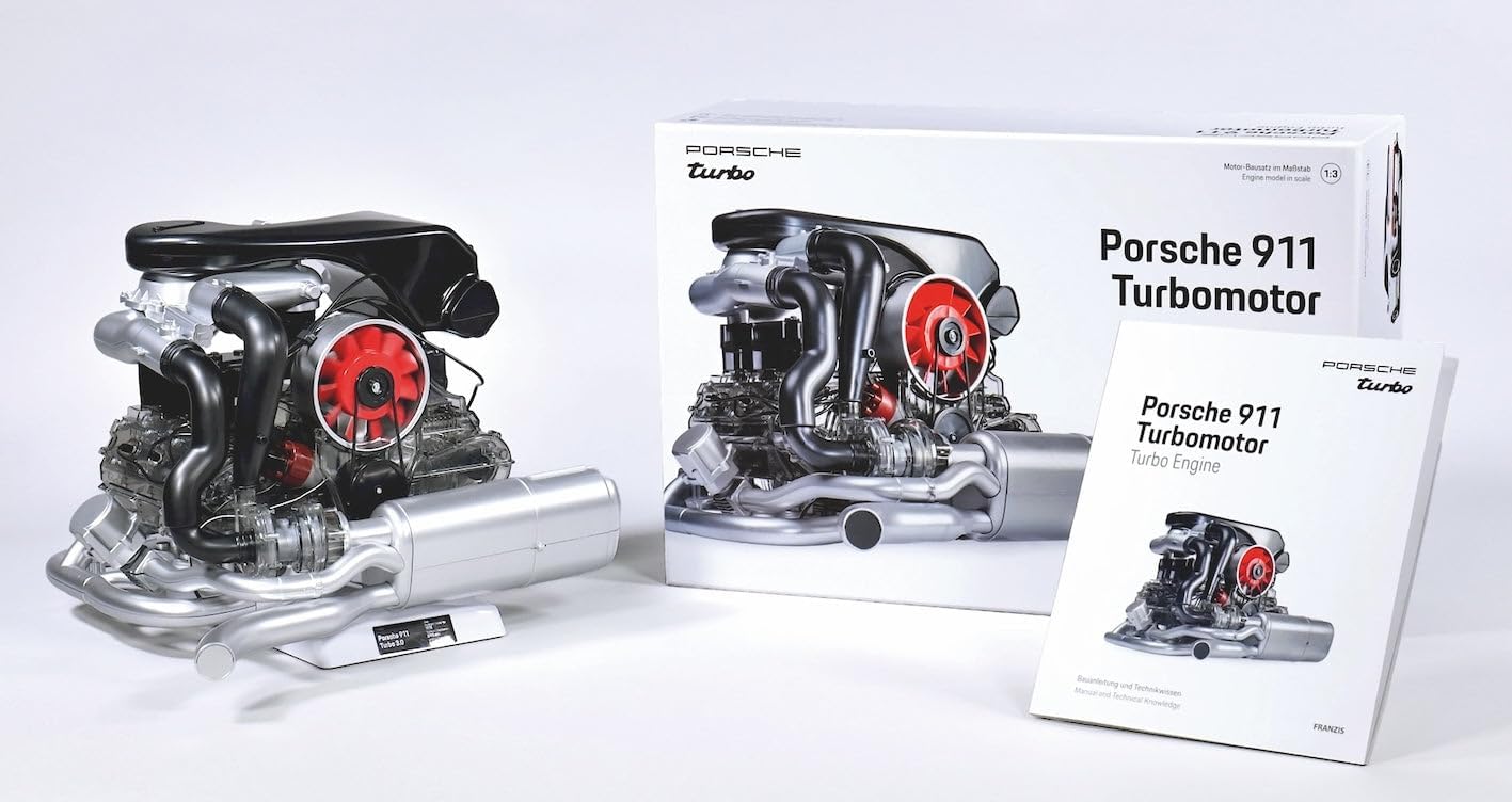 Porsche 911 Turbo Model Engine Kit 1:3 Scale with Collector's Book