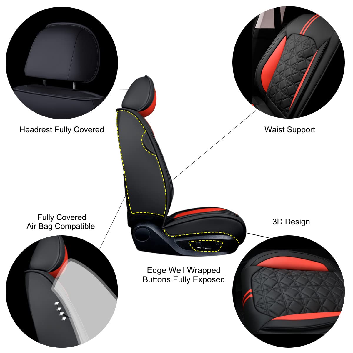 OASIS AUTO Waterproof Leather Seat Covers – Coffee