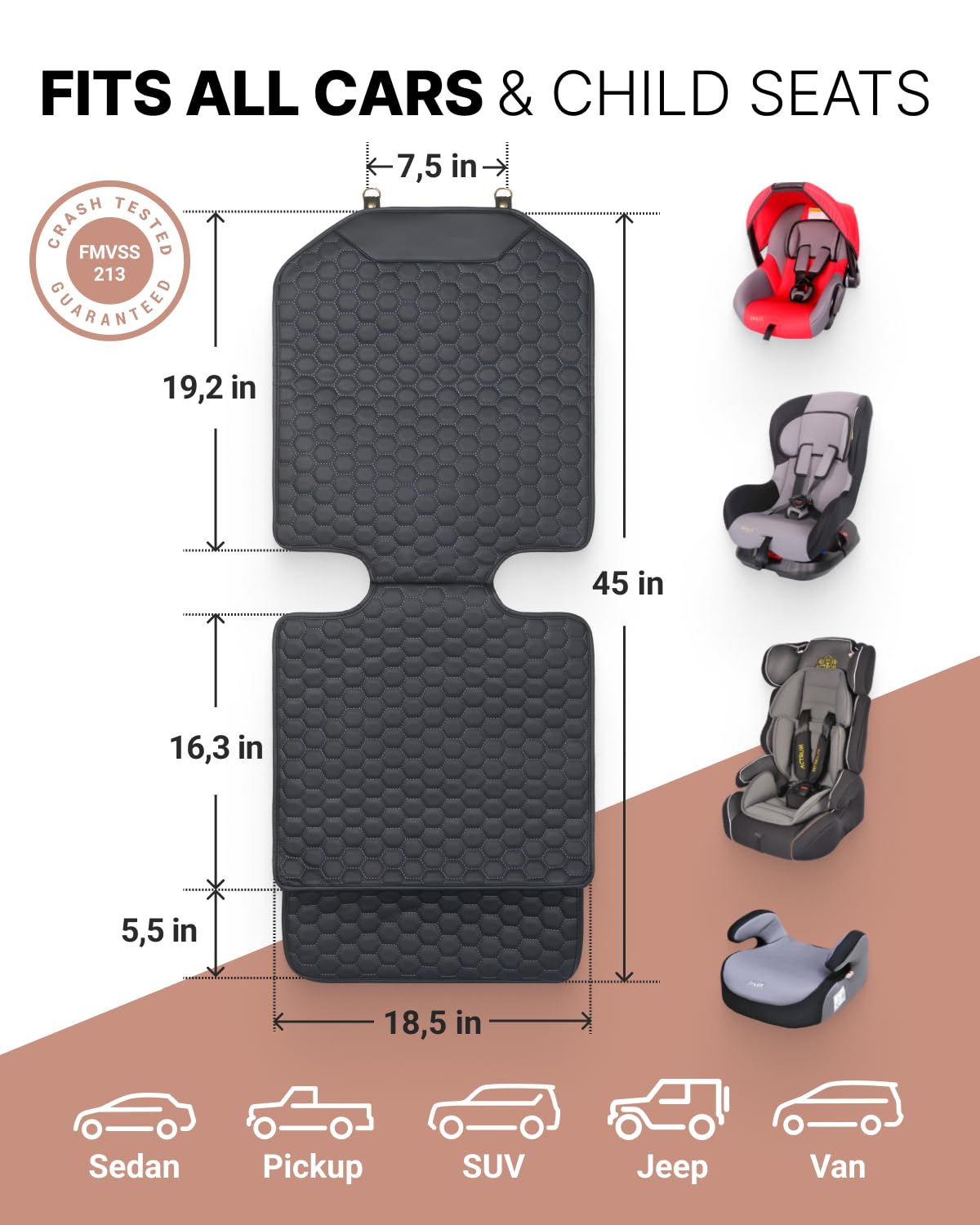 Premium Leather Car Seat Protector for Child Car Seat Cover