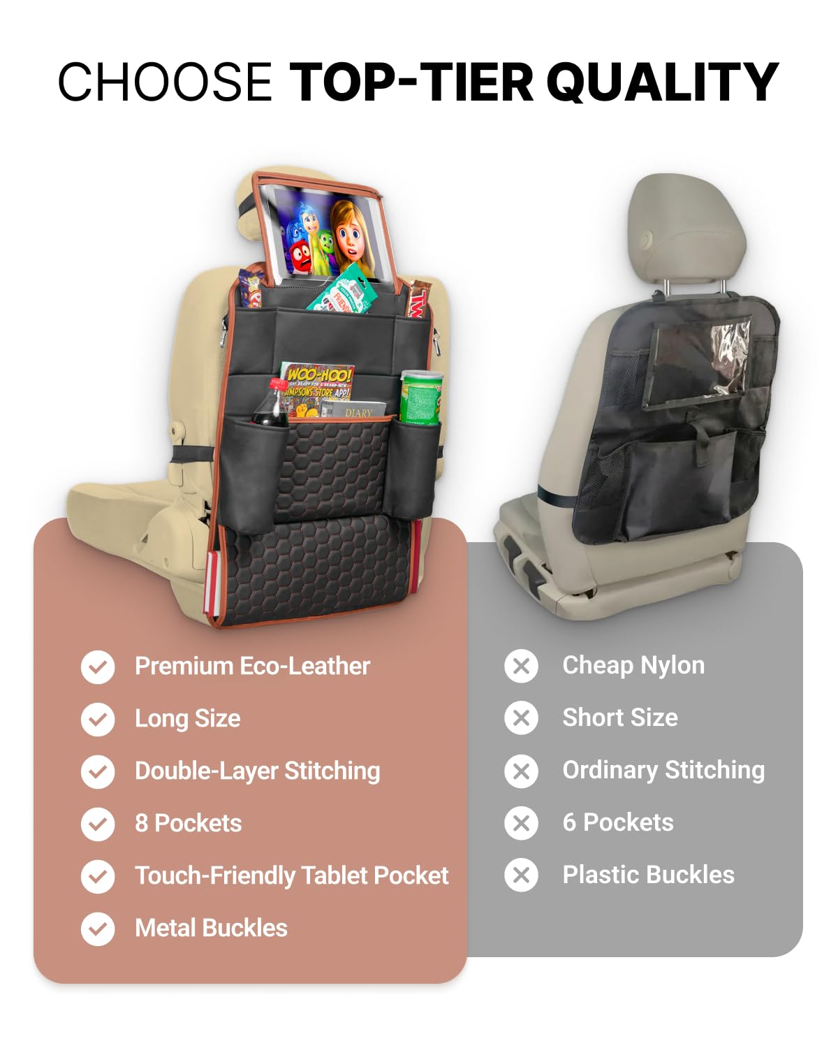 Premium Leather Car Seat Protector for Child Car Seat Cover