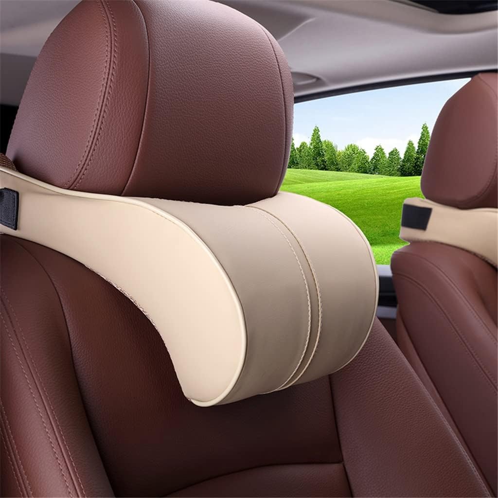 2-Pcs Car Neck Support Pillows – Beige