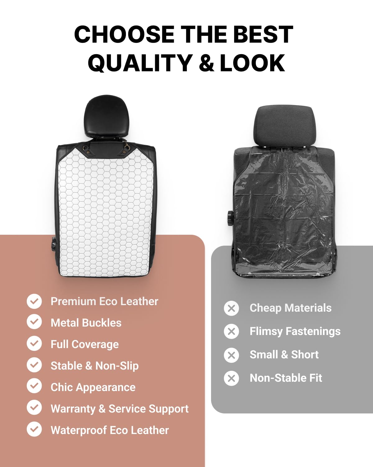 Premium Leather Car Seat Protector for Back Seat
