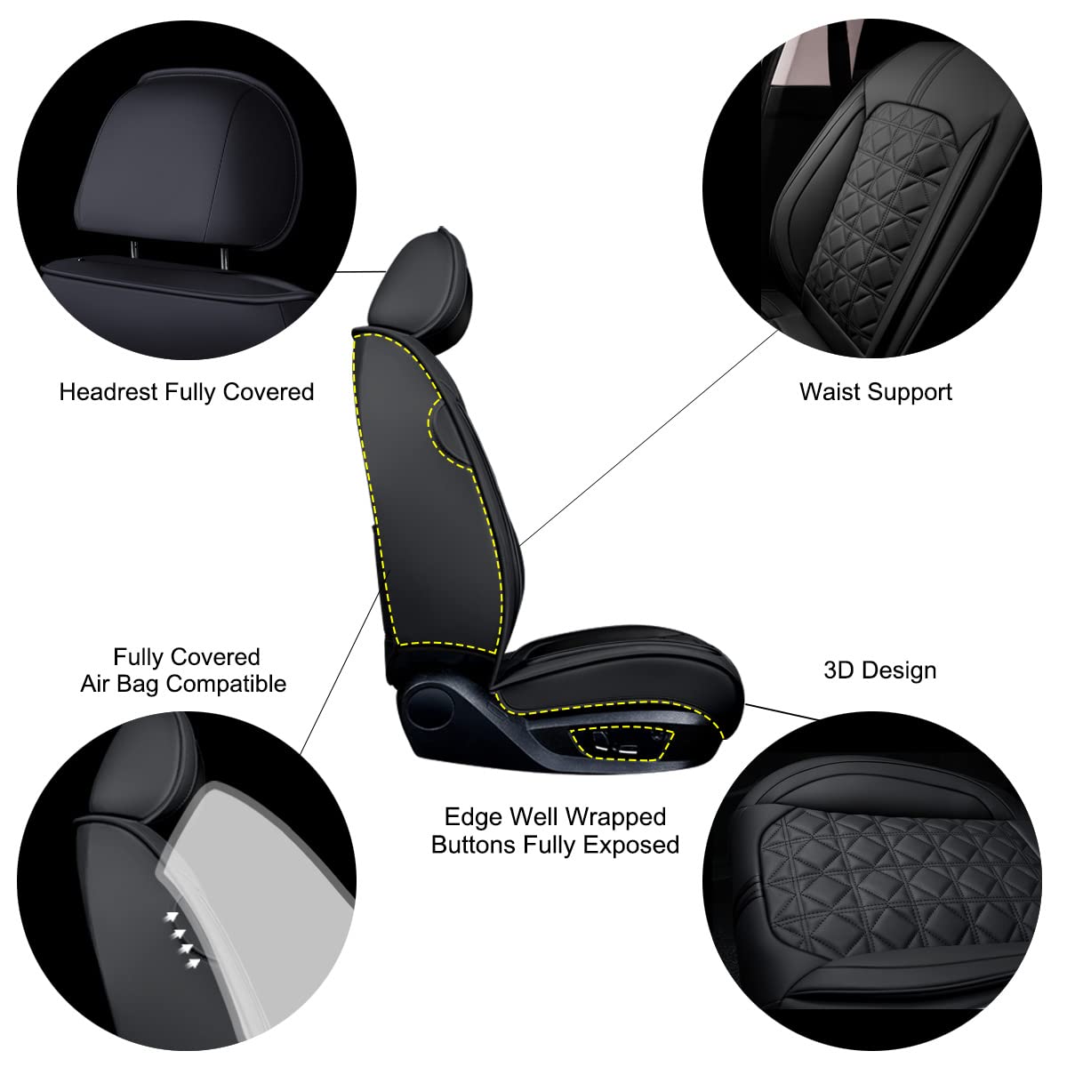 OASIS AUTO Waterproof Leather Seat Covers – Coffee