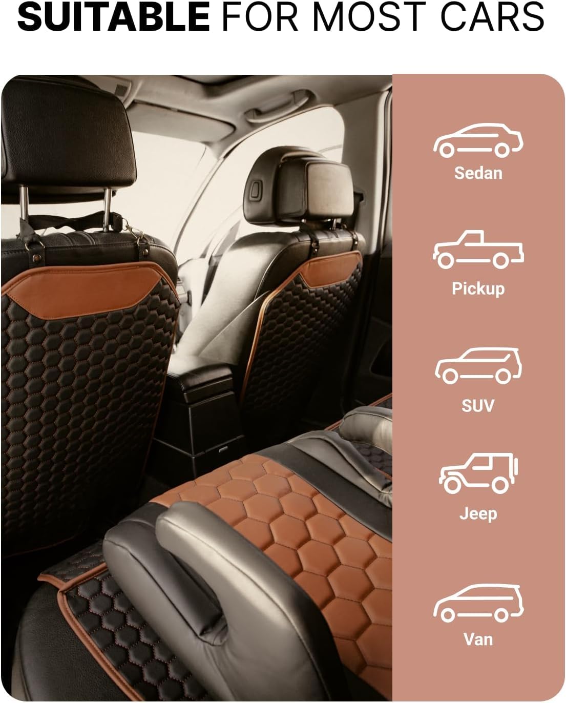 Premium Leather Car Seat Protector for Back Seat
